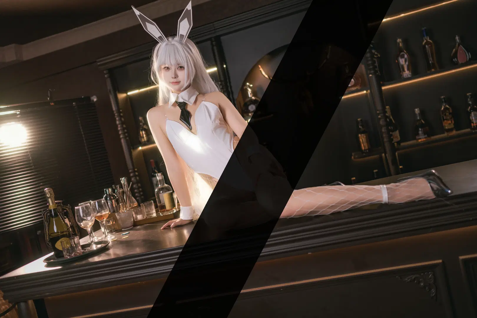 [ブランコスプレ] 勝利の女神 バニーガールスタイリング、バーに佇むほろ酔いエージェント - Shiro - 7枚目