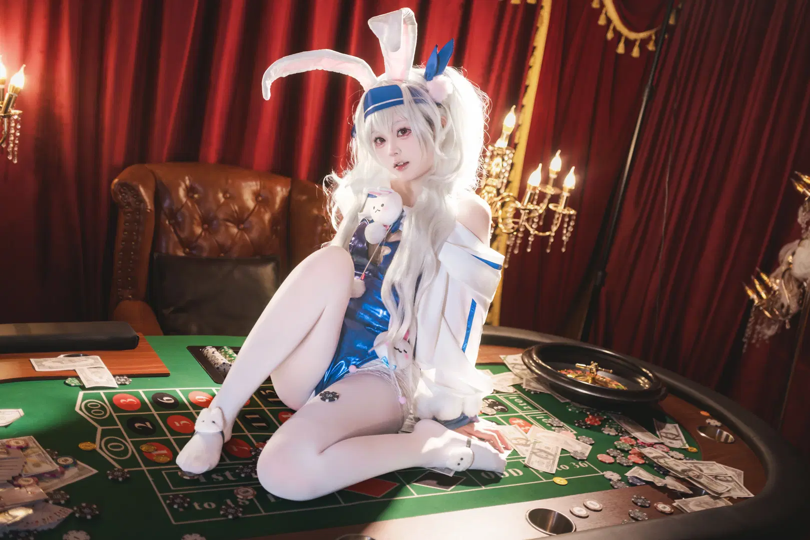 【Laffey cosplay】Azur Lane Bunny Girl Photoshoot: Casino Style & White Stockings by Shiro - Image 3