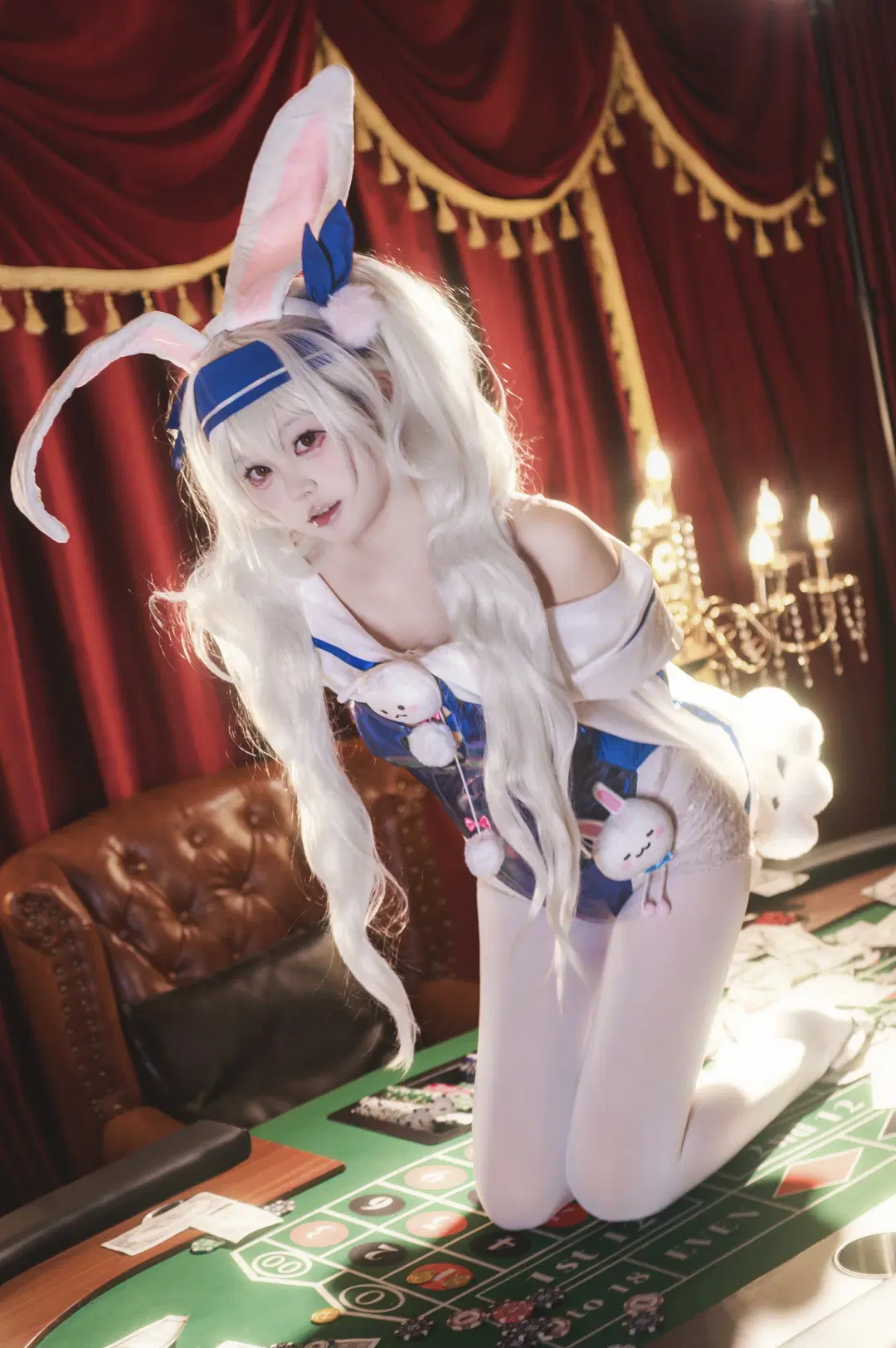【Laffey cosplay】Azur Lane Bunny Girl Photoshoot: Casino Style & White Stockings by Shiro - Image 4