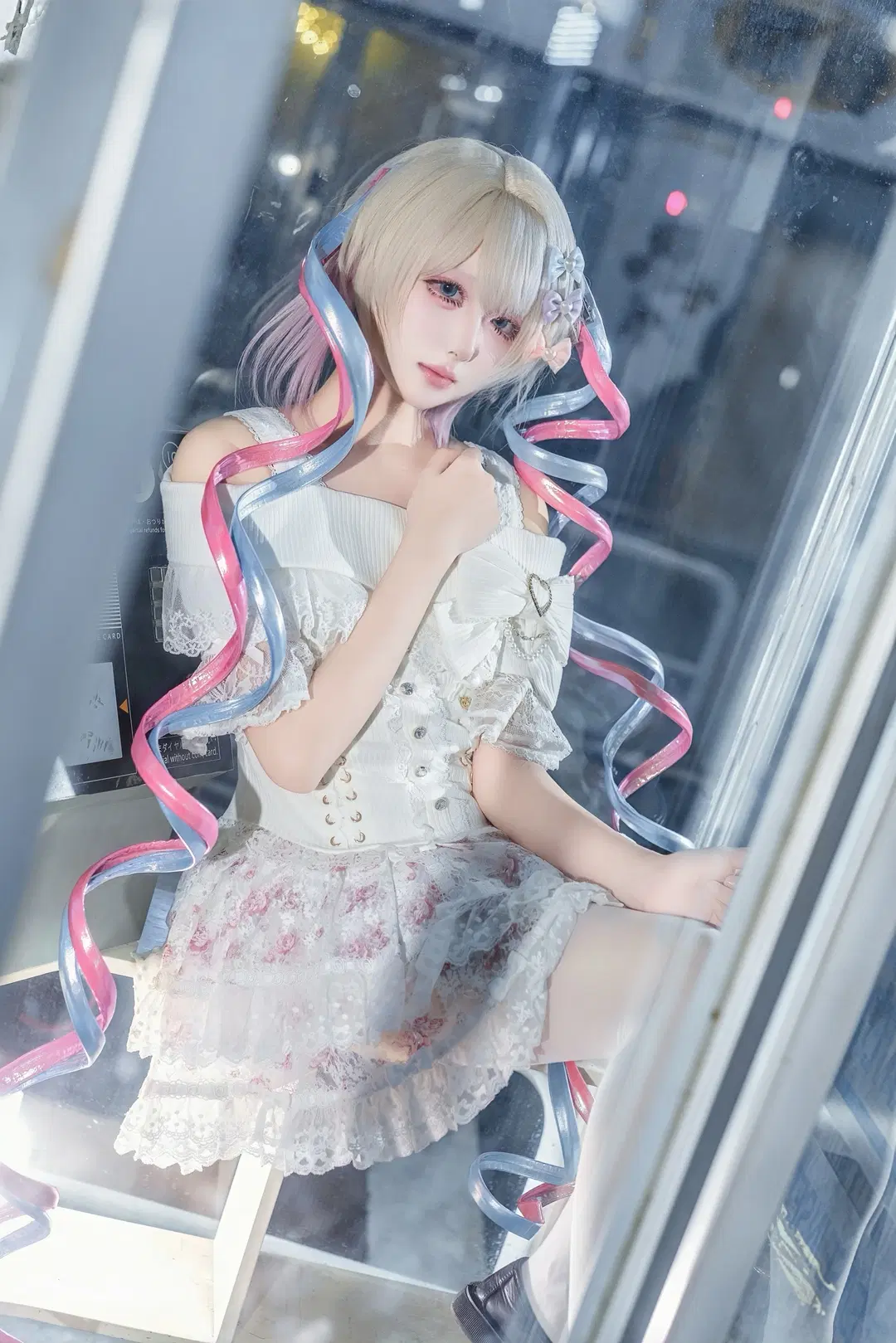 [KAngel cosplay] White Stockings Dress Log in a Vintage Telephone Booth by Shiro - Image 5