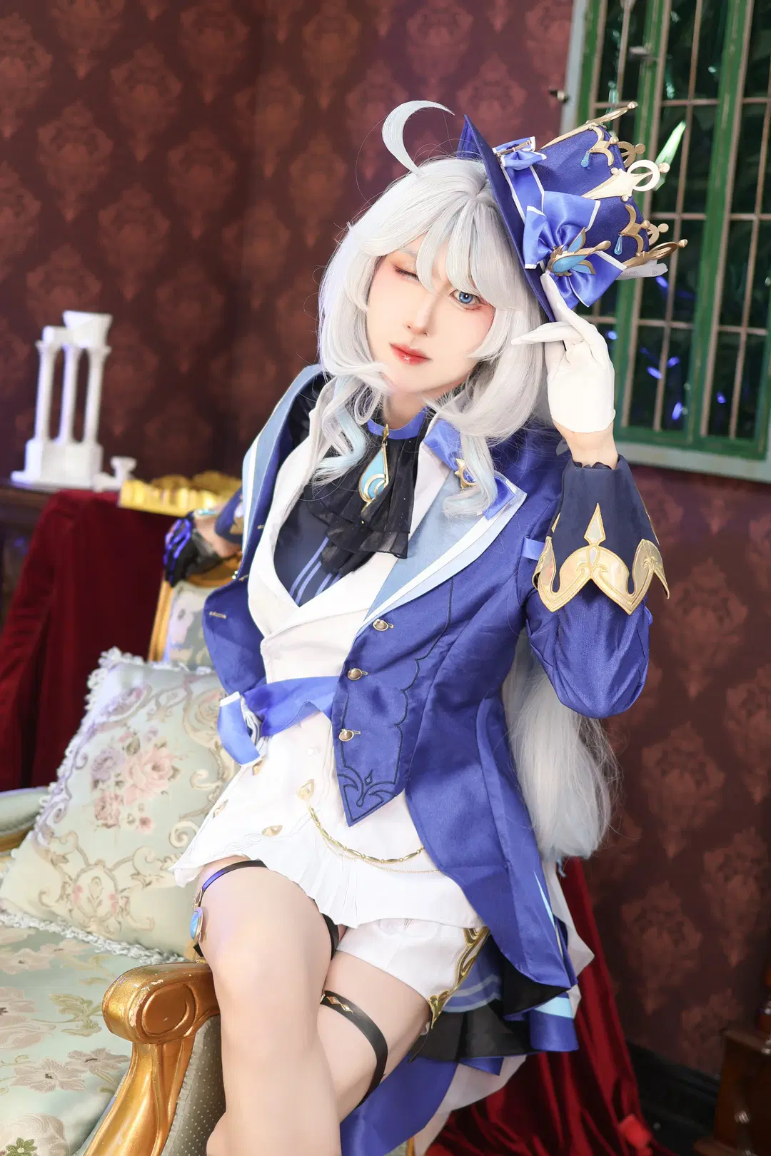 原神, cos正片, 芙宁娜cos, 白丝, 男生cos