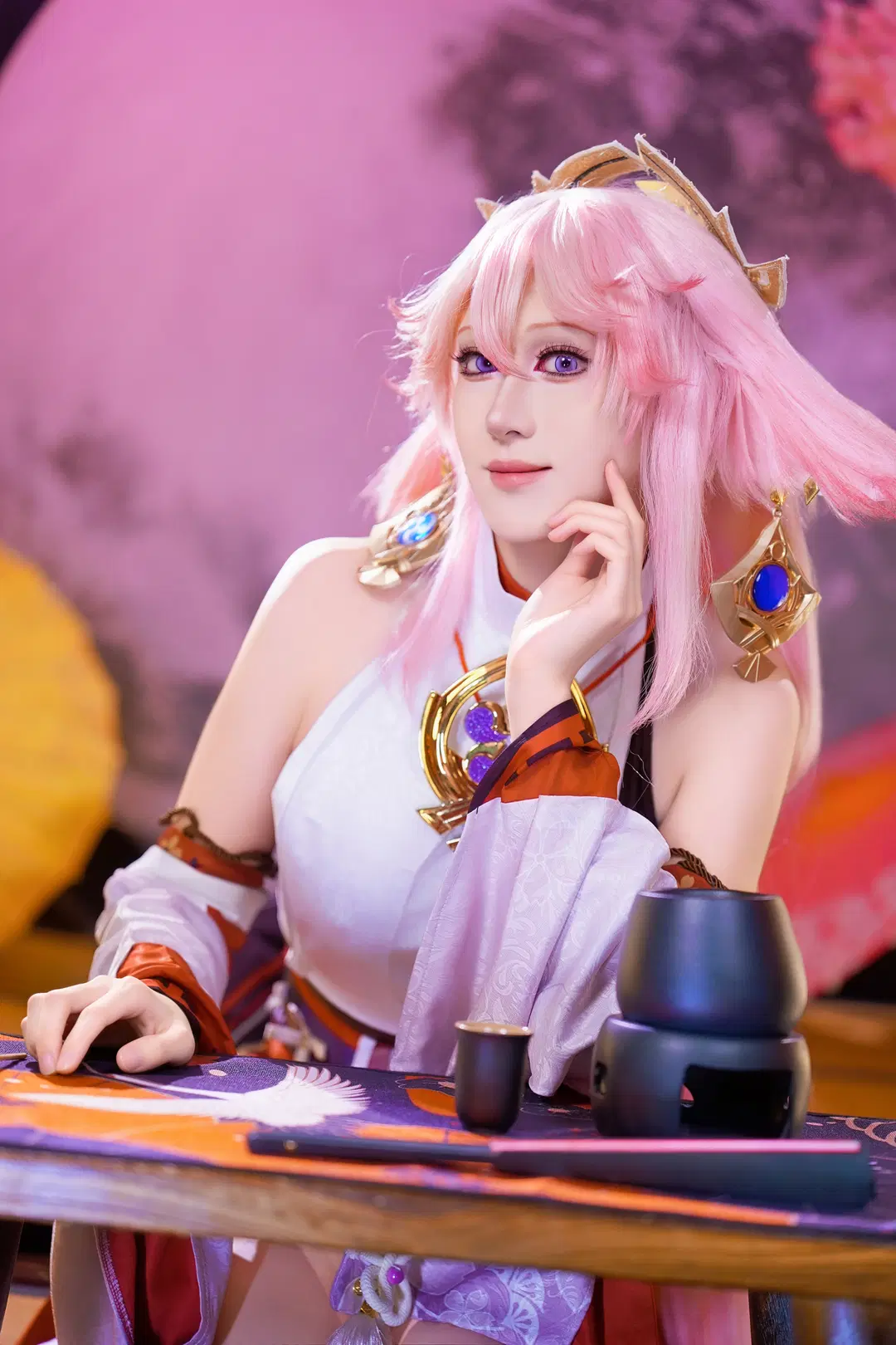 【八重神子 コスプレ】『原神』鳴神大社の緋色の回廊、本日は私が当番です - mako - 3枚目