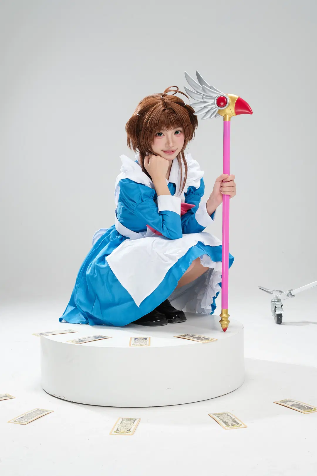 【小樱cos】小樱女仆白棚颠勺，蓝色裙摆与魔法杖的碰撞 - 一只黑猫 - 第12张