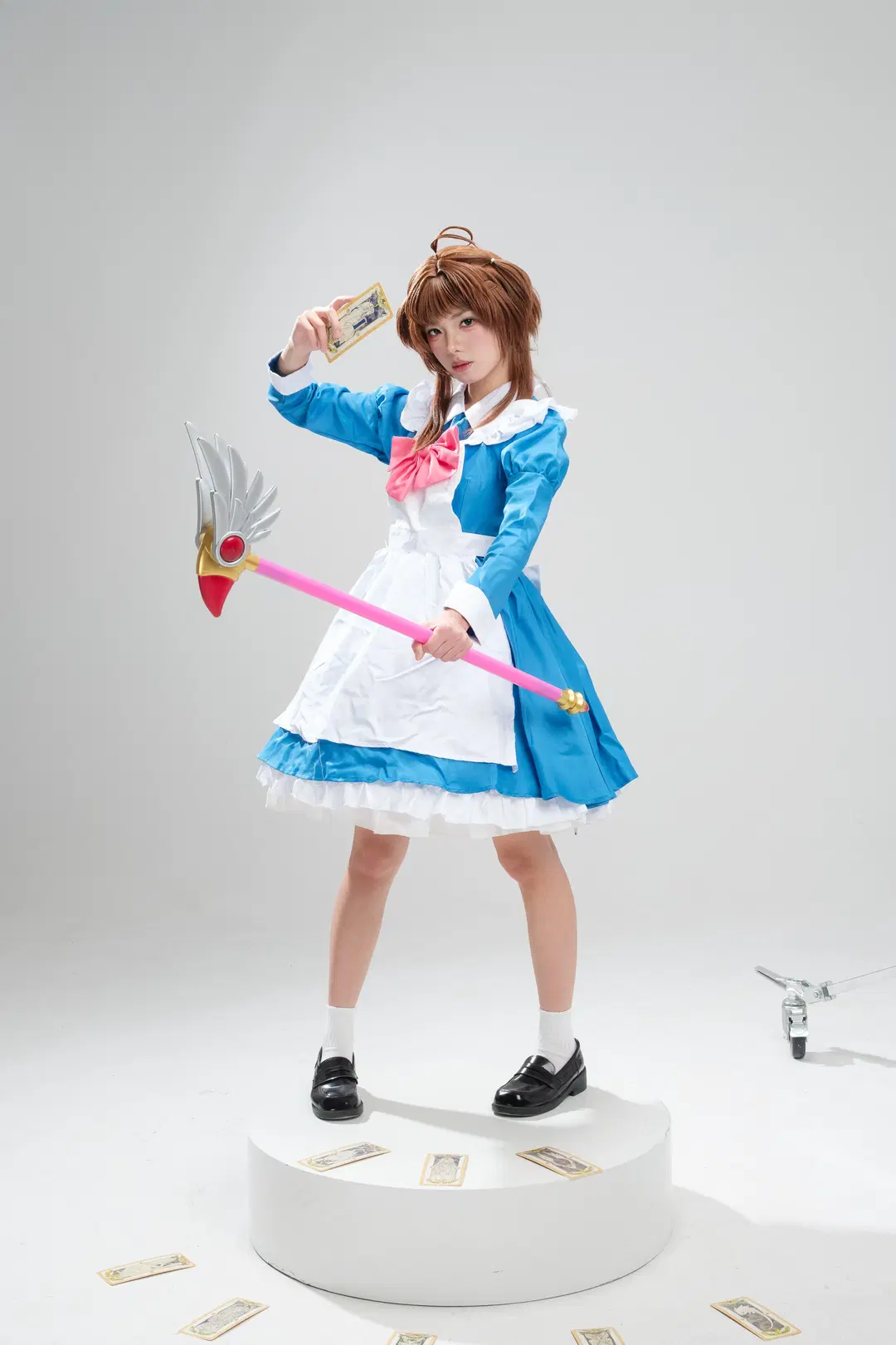 【小樱cos】小樱女仆白棚颠勺，蓝色裙摆与魔法杖的碰撞 - 一只黑猫 - 第9张