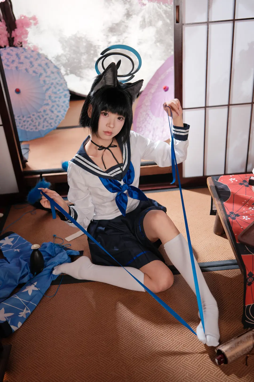[Kiryuu Kikyou cosplay] Blue Archive Japanese-style studio shoot Cat's cradle record by 一只黑猫 - Image 9