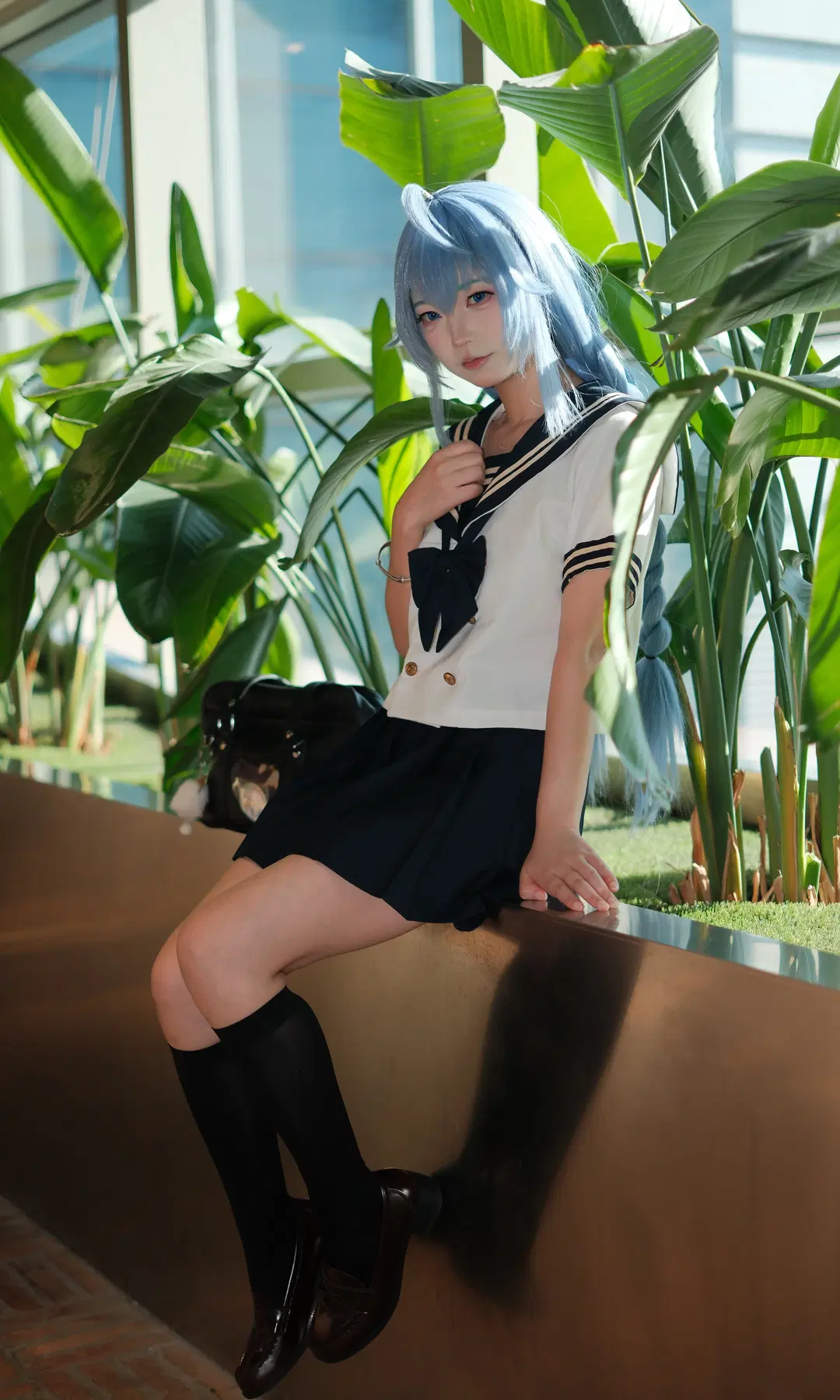 JK制服, 洛琪希cos, 无职转生, 静安大悦城, 黑色及膝袜