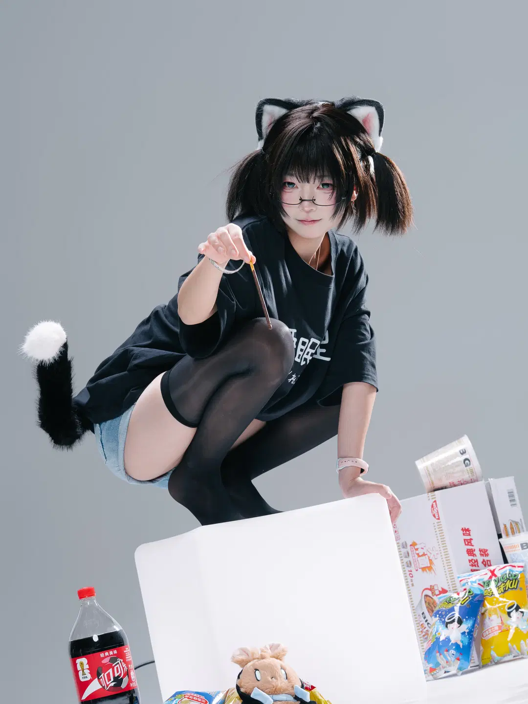白棚猫娘主题糖水片，零食道具拉满的慵懒日常 - 一只黑猫 - 第4张