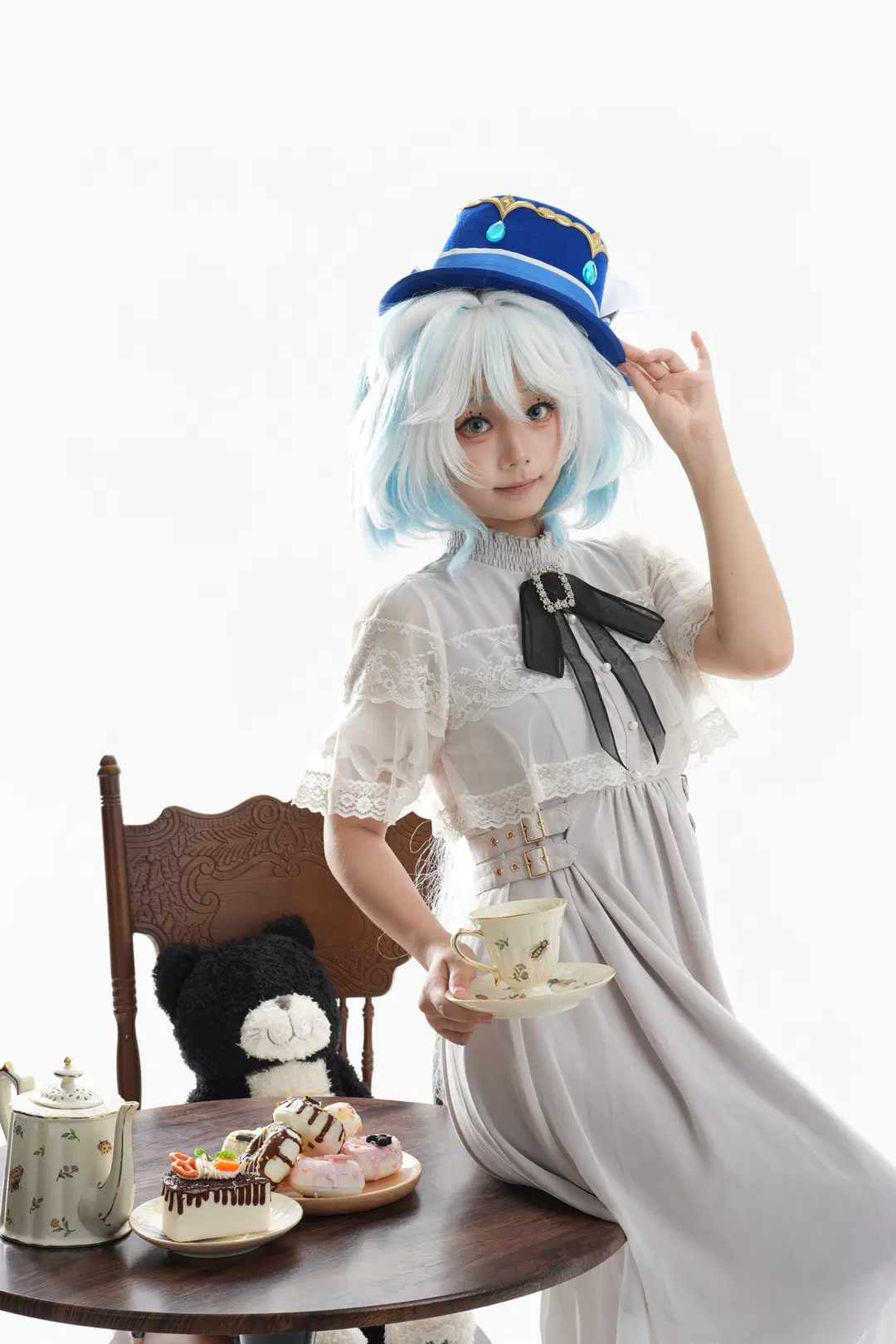 原神, 芙宁娜cos, 白丝, 白棚摄影, 罗吉塔