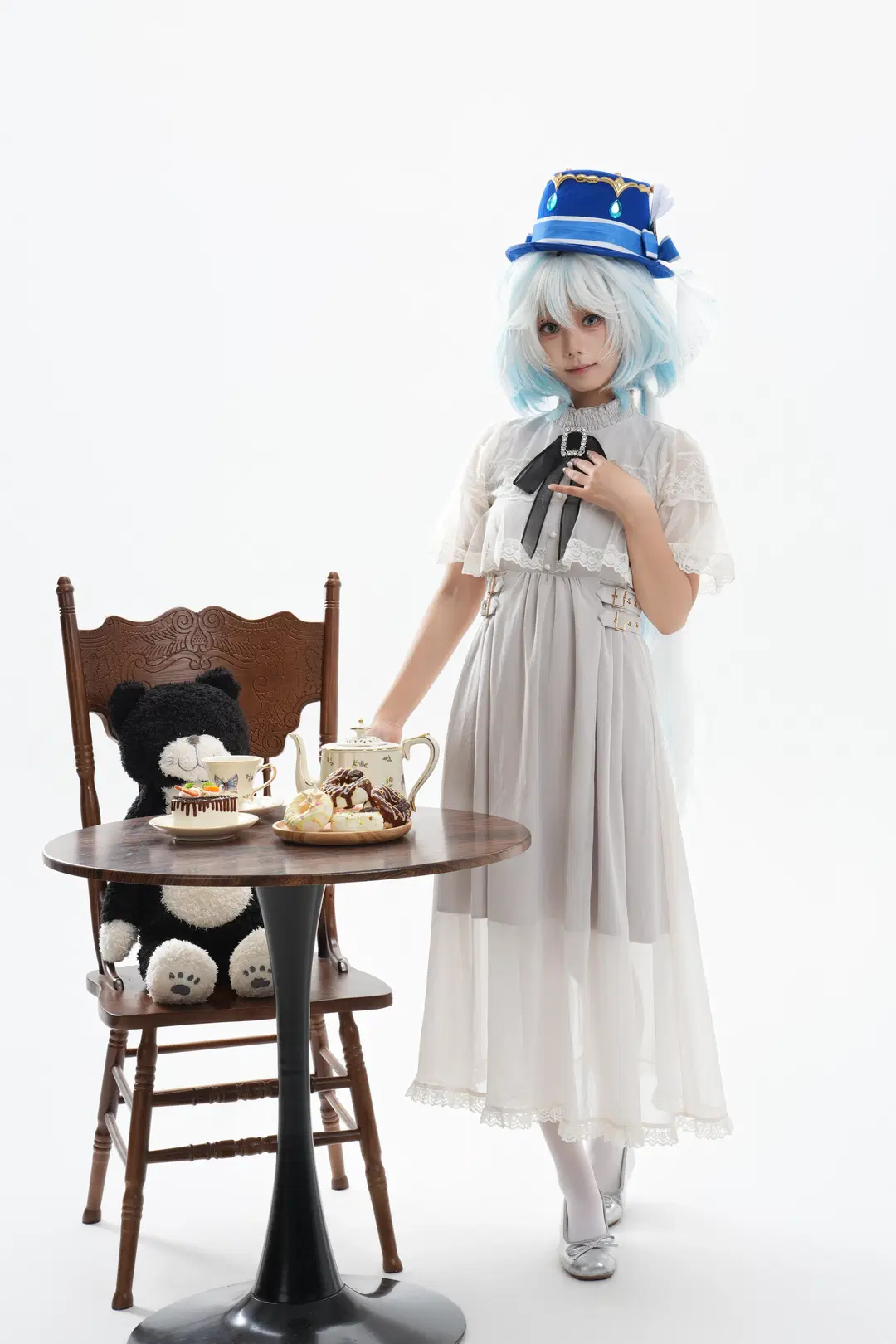 【芙寧娜cos】原神羅吉塔風格白棚下午茶記錄 - 一只黑猫 - 第9張