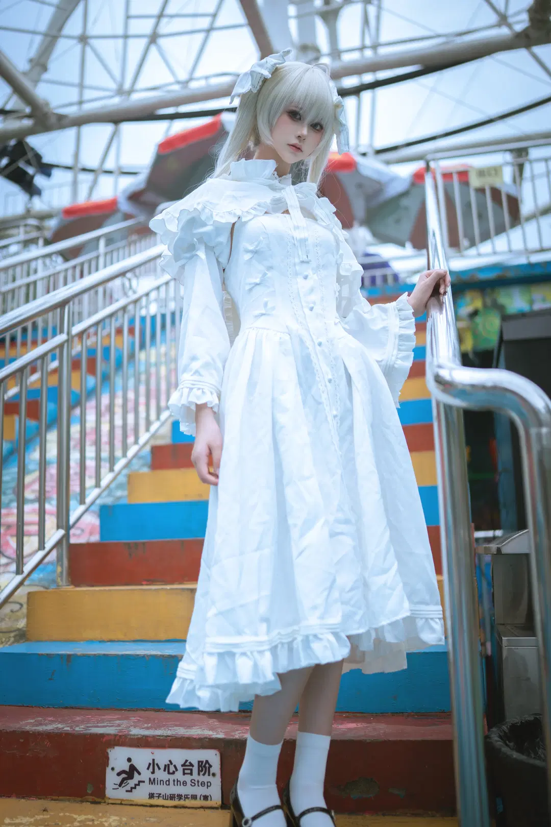 【春日野穹cos】緣之空裡的白裙少女，遊樂園的清新碎片 - 聪明的太子 - 第5張