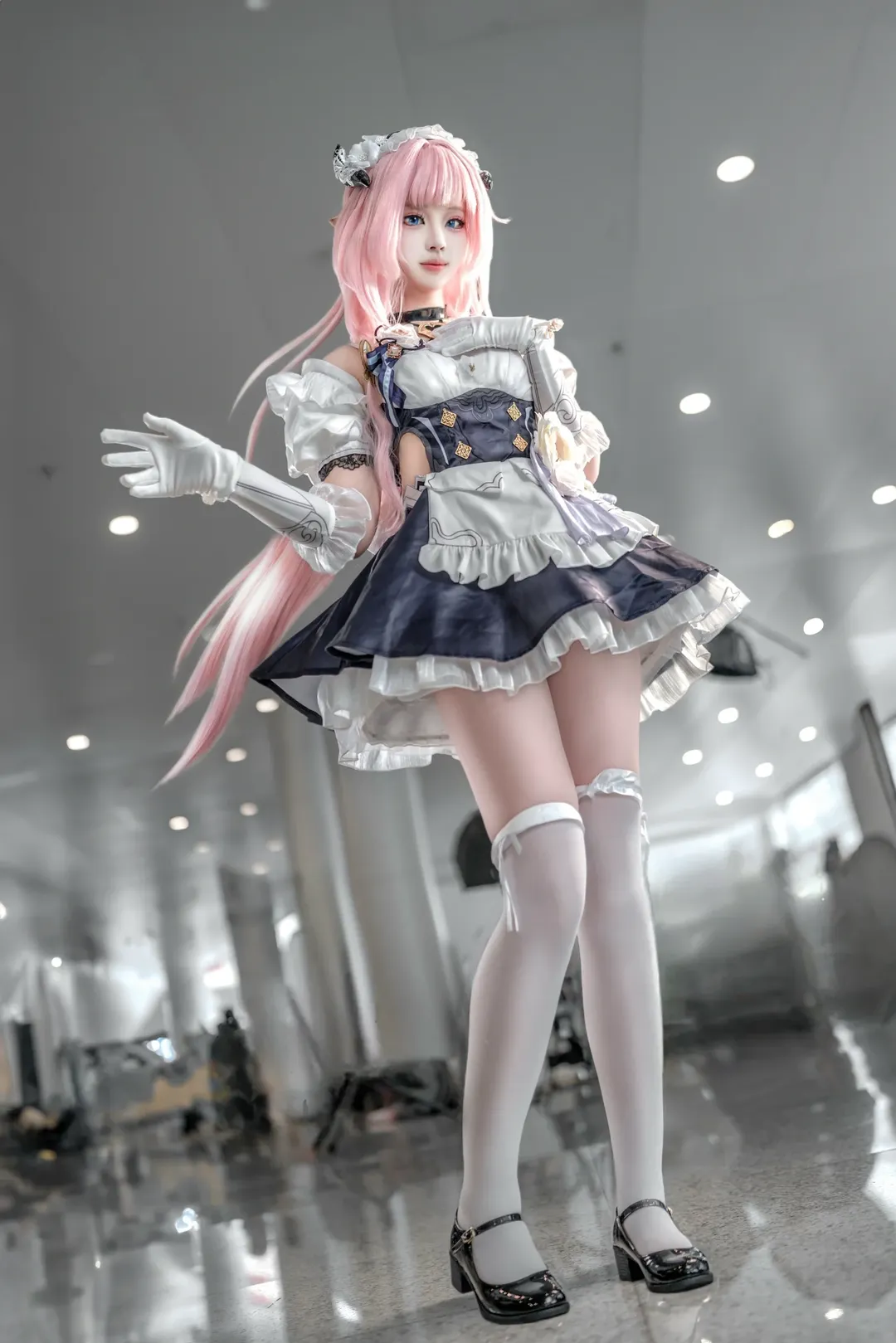cosplay, 洋装, 白丝, 粉发, 爱莉cos - 第3张