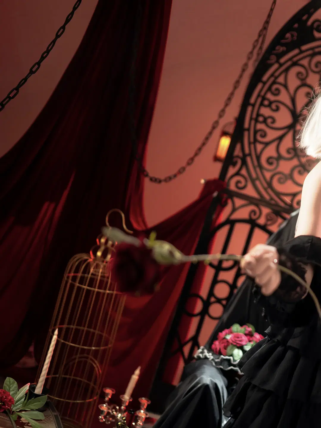 【調香師 致命的な優しさ コスプレ】黒紗と深紅の薔薇が織りなすゴシック＆ダークファンタジー - 行云 - 10枚目