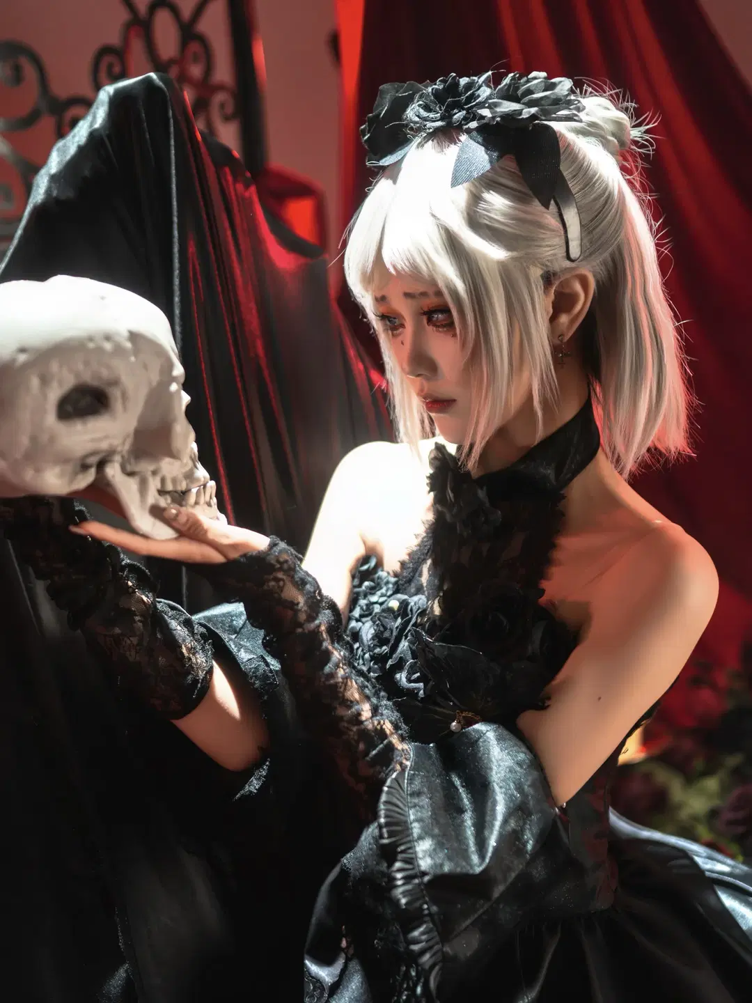 【調香師 致命的な優しさ コスプレ】黒紗と深紅の薔薇が織りなすゴシック＆ダークファンタジー - 行云 - 12枚目
