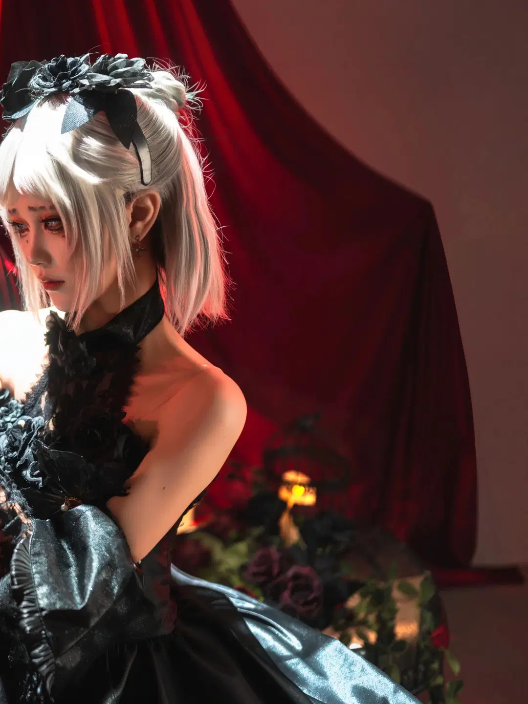 【調香師 致命的な優しさ コスプレ】黒紗と深紅の薔薇が織りなすゴシック＆ダークファンタジー - 行云 - 14枚目