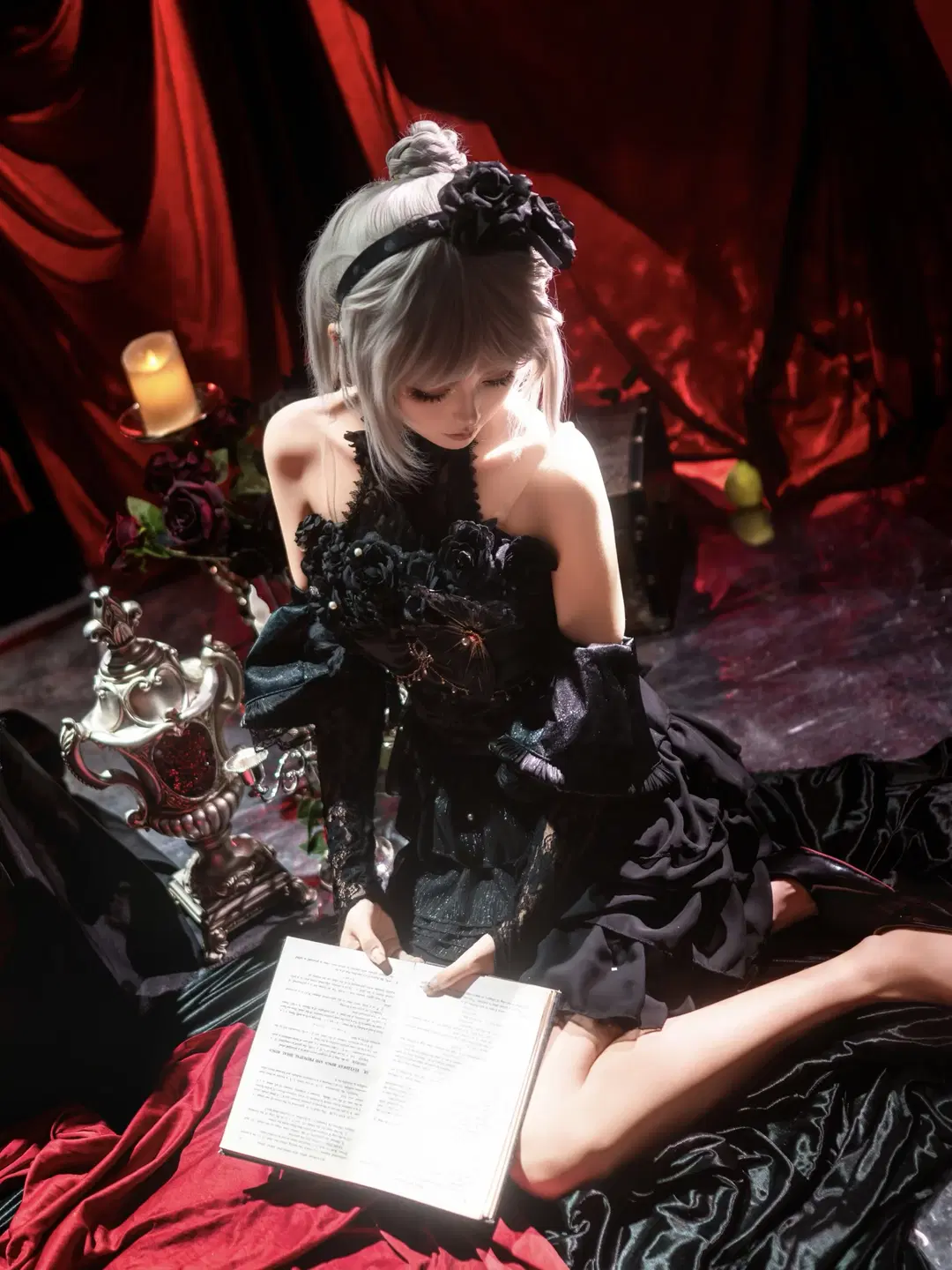 【調香師 致命的な優しさ コスプレ】黒紗と深紅の薔薇が織りなすゴシック＆ダークファンタジー - 行云 - 16枚目