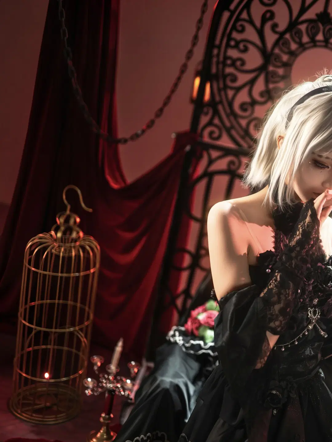 【調香師 致命的な優しさ コスプレ】黒紗と深紅の薔薇が織りなすゴシック＆ダークファンタジー - 行云 - 7枚目