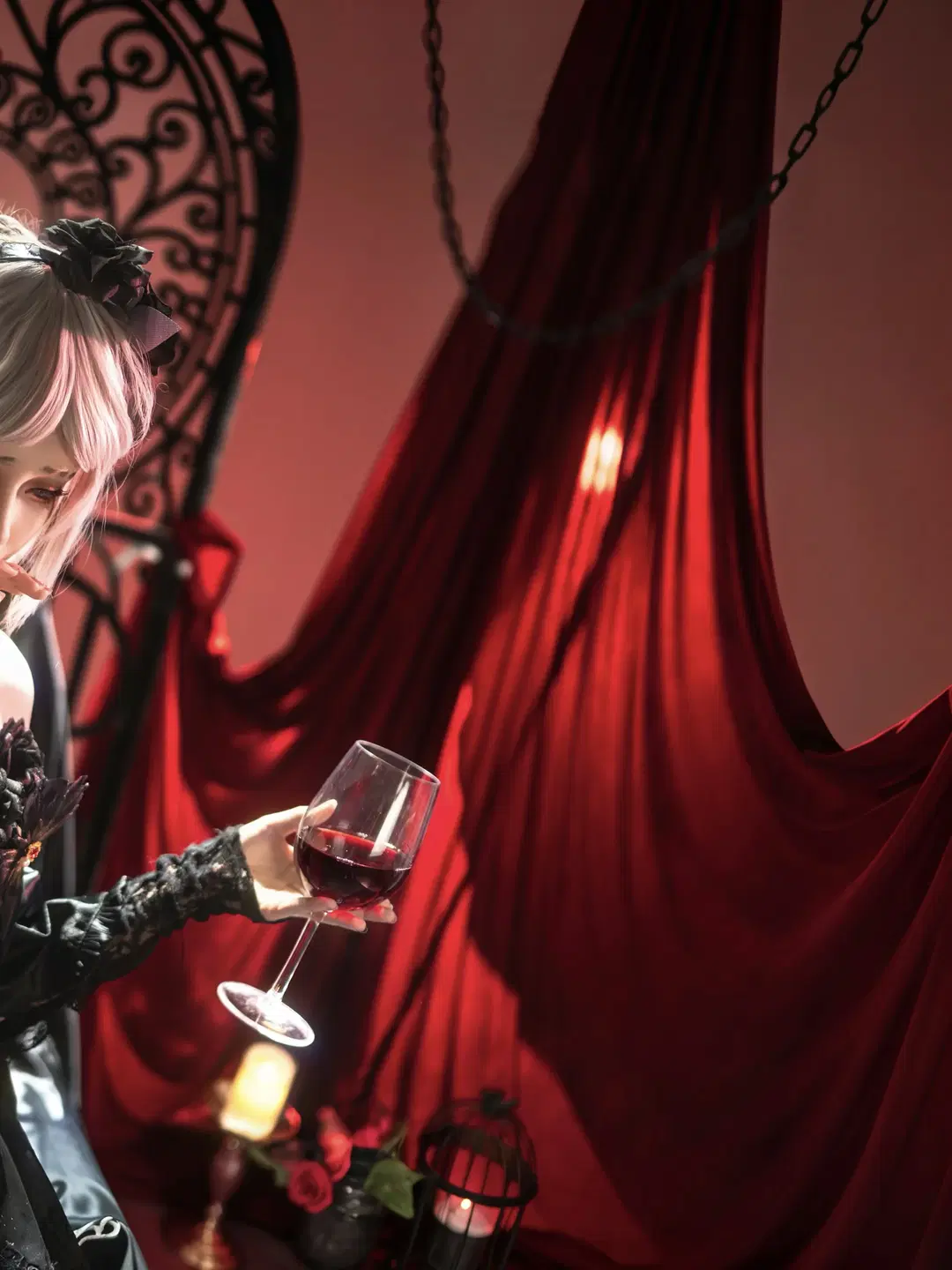 【調香師 致命的な優しさ コスプレ】黒紗と深紅の薔薇が織りなすゴシック＆ダークファンタジー - 行云 - 8枚目