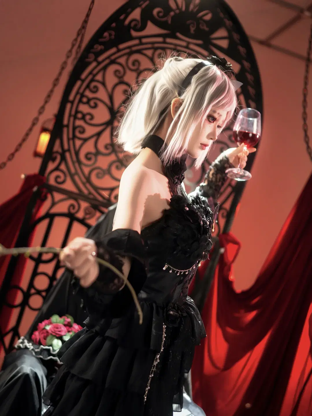 【調香師 致命的な優しさ コスプレ】黒紗と深紅の薔薇が織りなすゴシック＆ダークファンタジー - 行云 - 9枚目