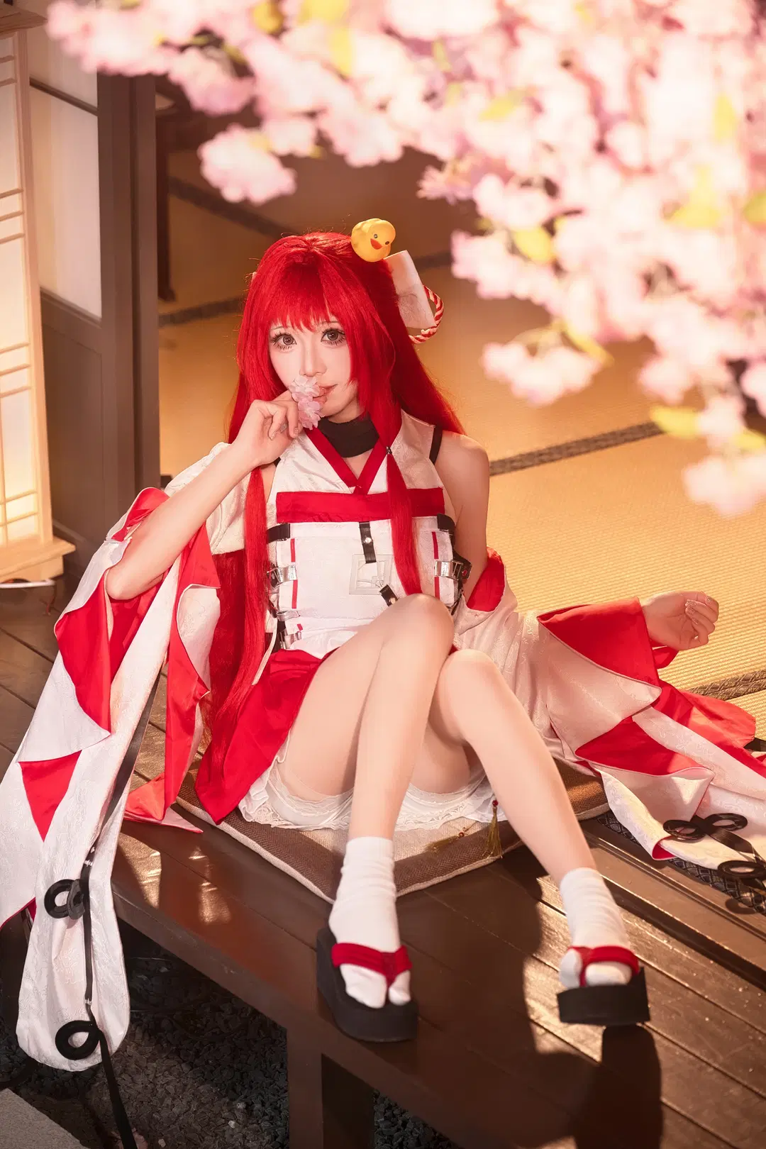 绘梨衣cos, 龙族, 红发cos, 和风写真, 白袜