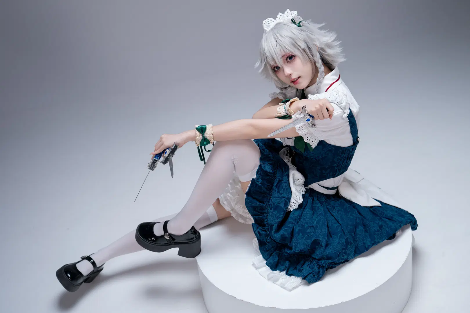 东方project, 红魔馆, 白丝, 十六夜咲夜cos, 女仆
