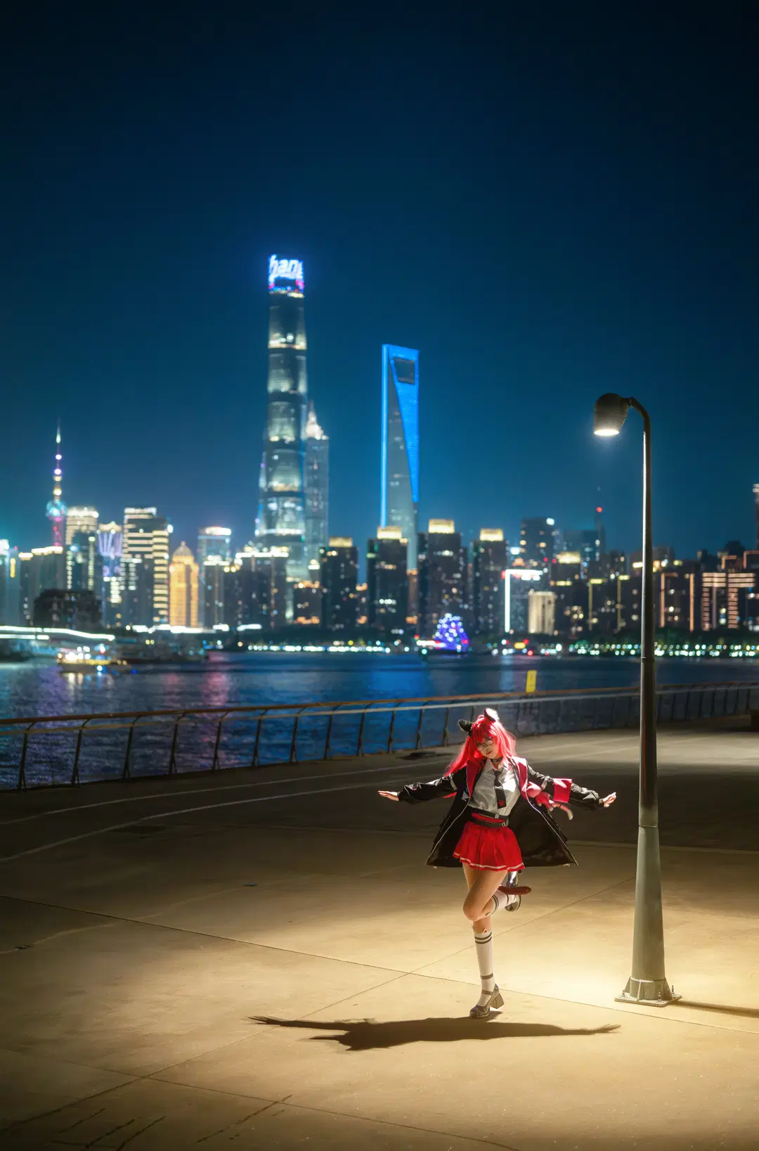 异环, 二次元cosplay, 白丝, 上海夜景, 娜娜莉cos