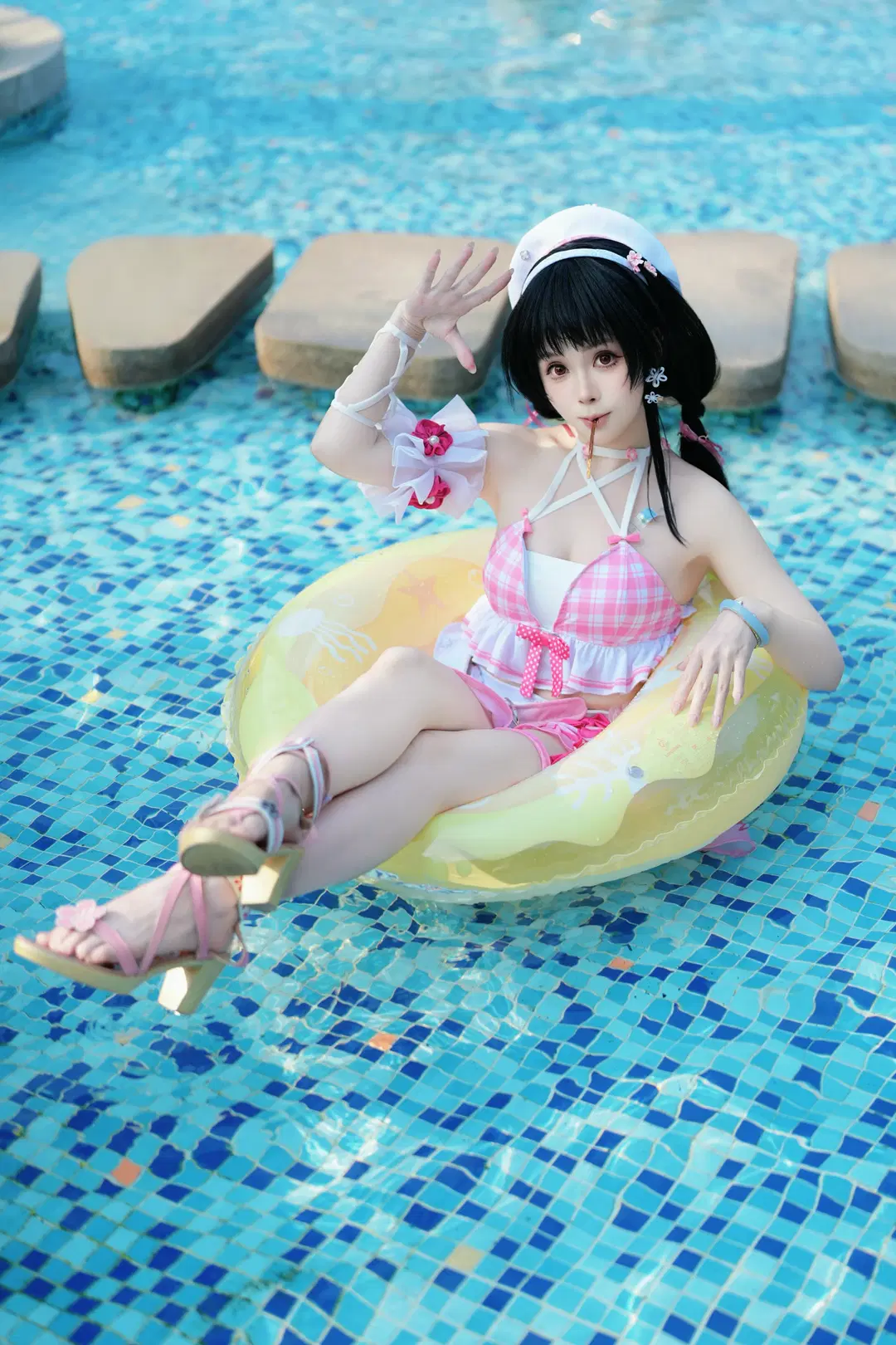 【千咲 コスプレ】『鳴潮』ピーチアイス水着の夏レタッチ現像記録 - 符吕子 - 3枚目