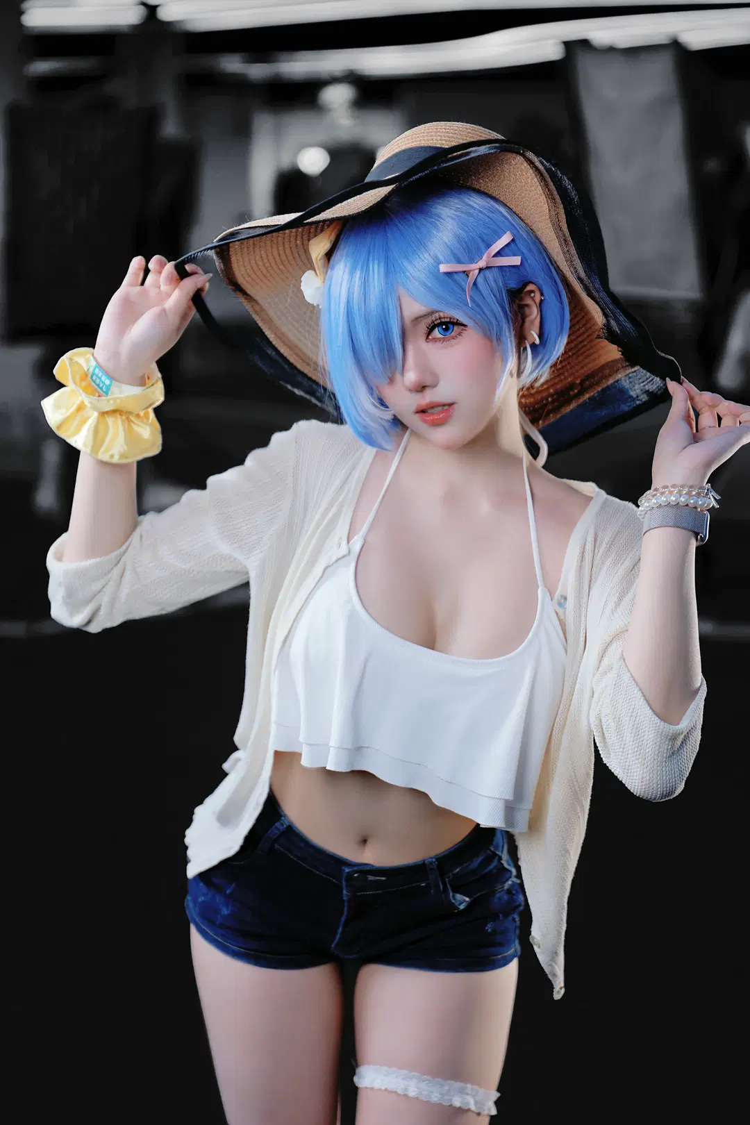 Re:ZERO -Starting Life in Another World-, Anime cosplay, Rem cosplay, Straw hat outfit, Summer Rem
