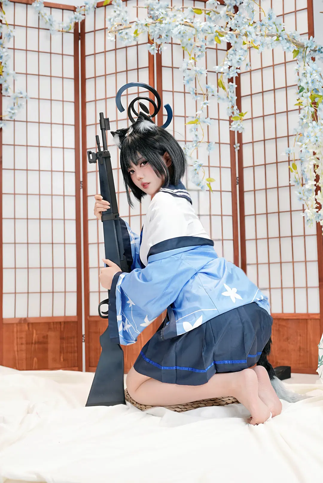 二次元摄影, 蔚蓝档案, 和风cos, 桐生桔梗cos, 战术少女