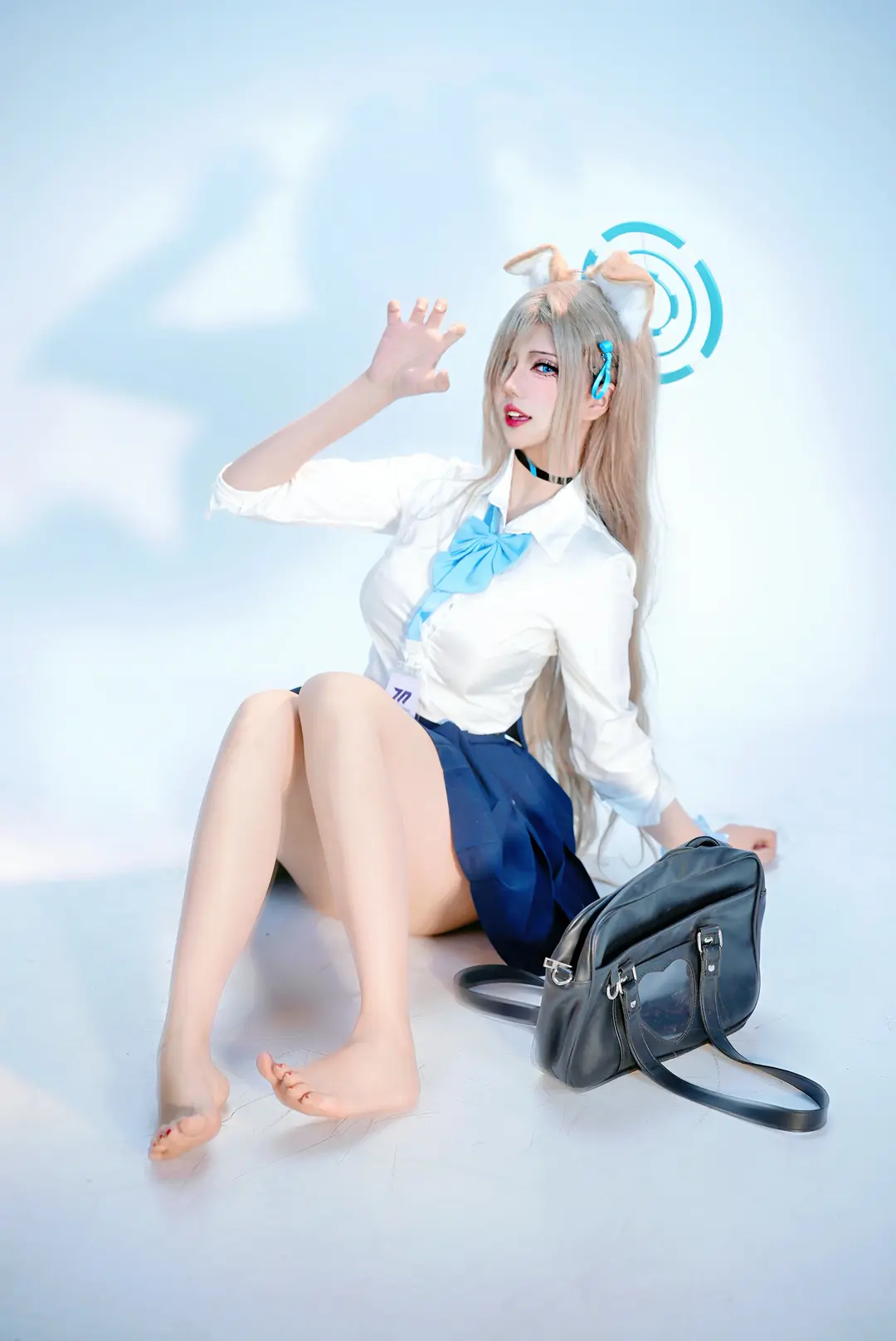 cosplay, 蔚蓝档案, 校园风, 一之濑明日奈cos, 兽耳 - 第1张