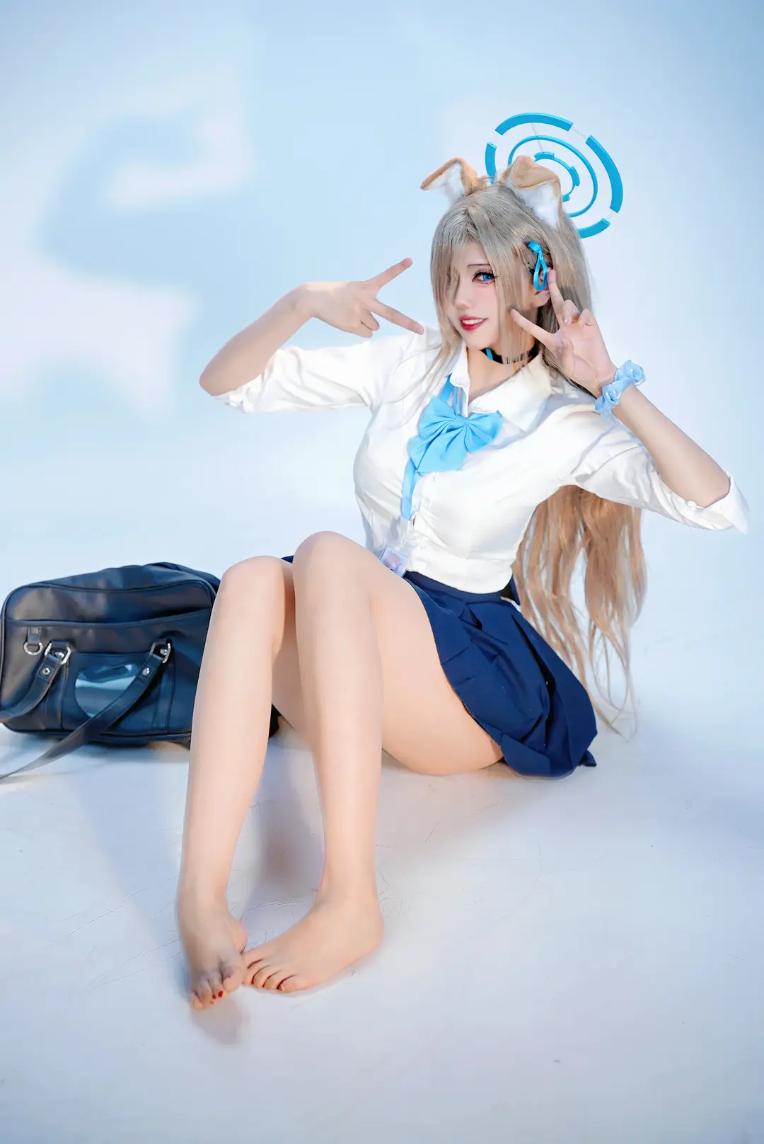 cosplay, 蔚蓝档案, 校园风, 一之濑明日奈cos, 兽耳 - 第2张