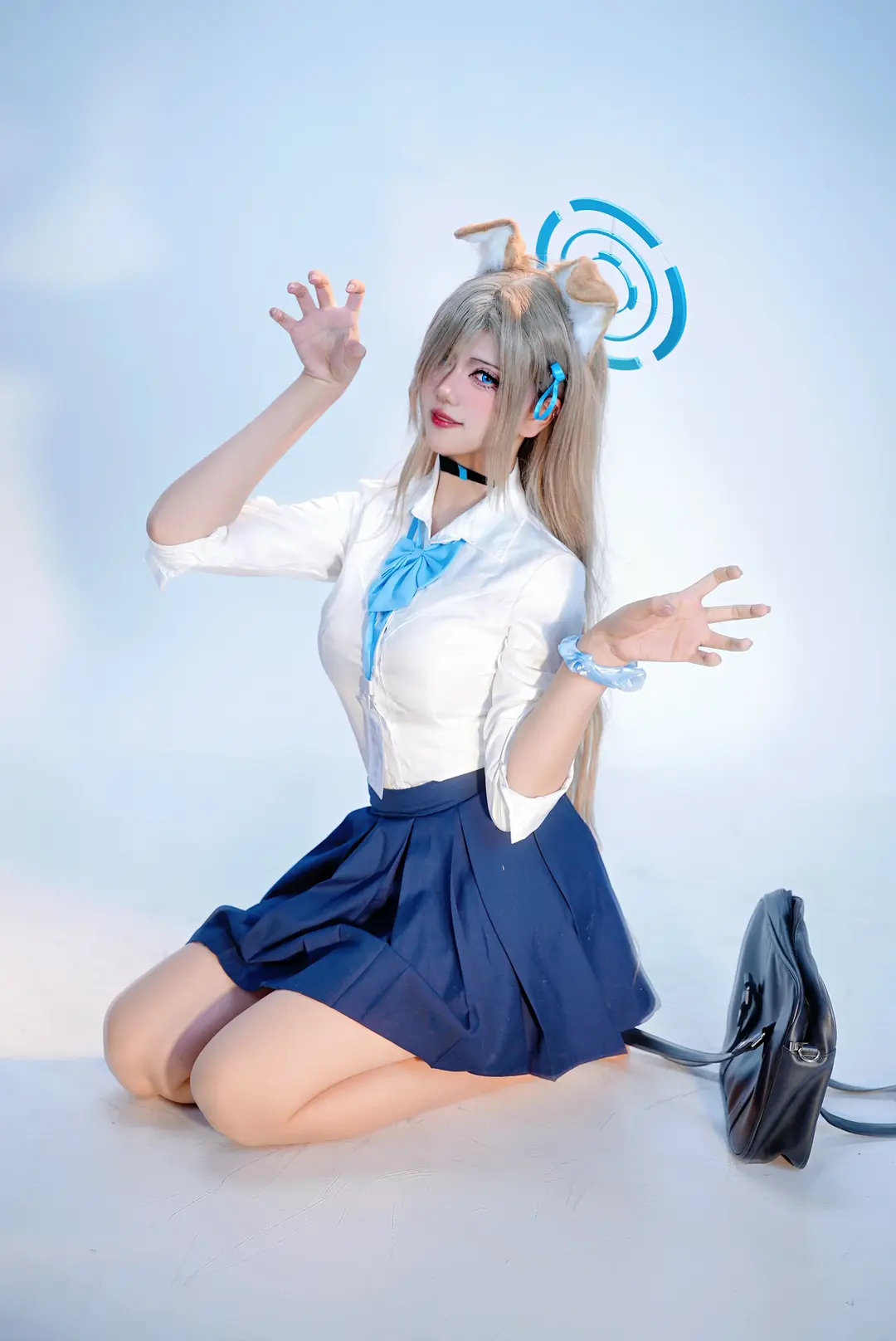 cosplay, 蔚蓝档案, 校园风, 一之濑明日奈cos, 兽耳 - 第3张