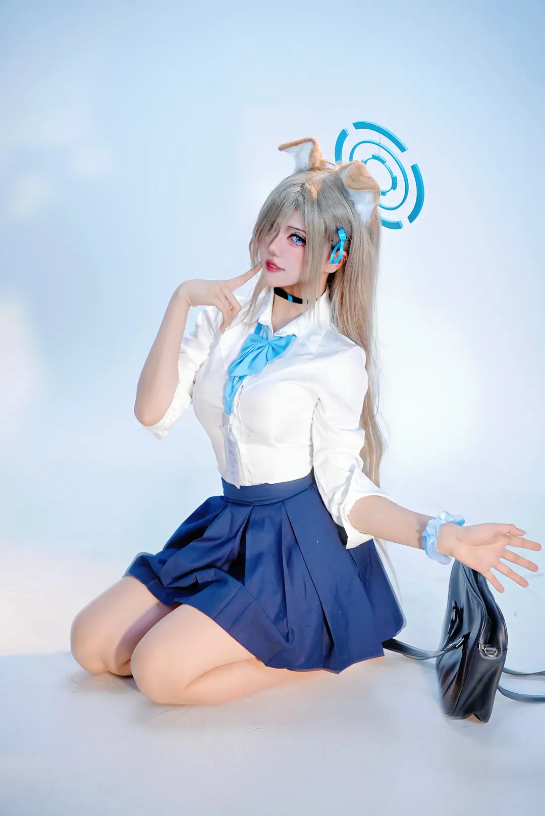cosplay, 蔚蓝档案, 校园风, 一之濑明日奈cos, 兽耳 - 第4张
