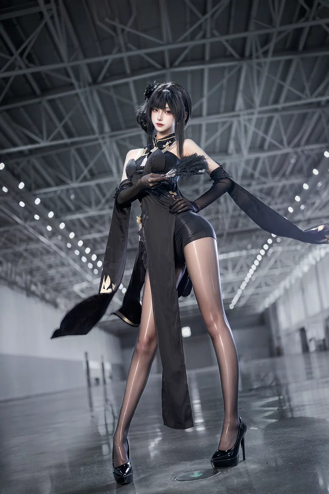 アズールレーン, 鎮海コスプレ, 黒ストッキング, お姉さんコスプレ, 改良チャイナドレス