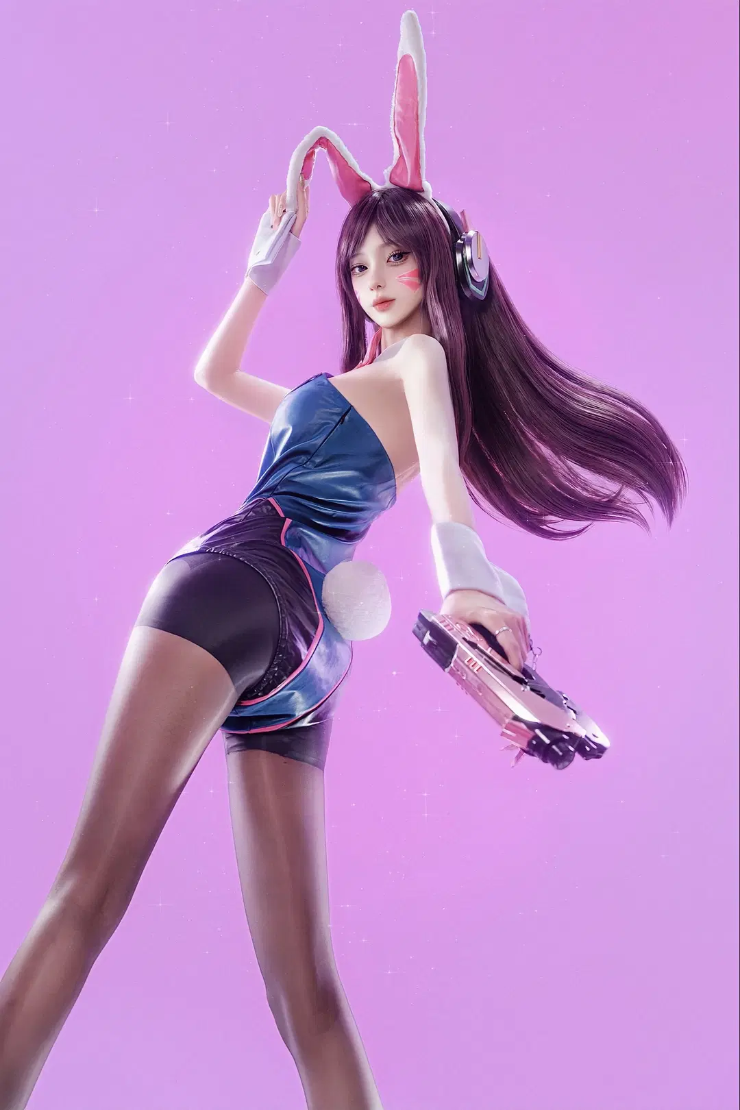 【宋哈娜cos】守望先鋒Dva兔女郎戰鬥服，粉紫色調的賽博電競少女 - 海洋-_（避雷长春西站棚子摄影） - 第2張