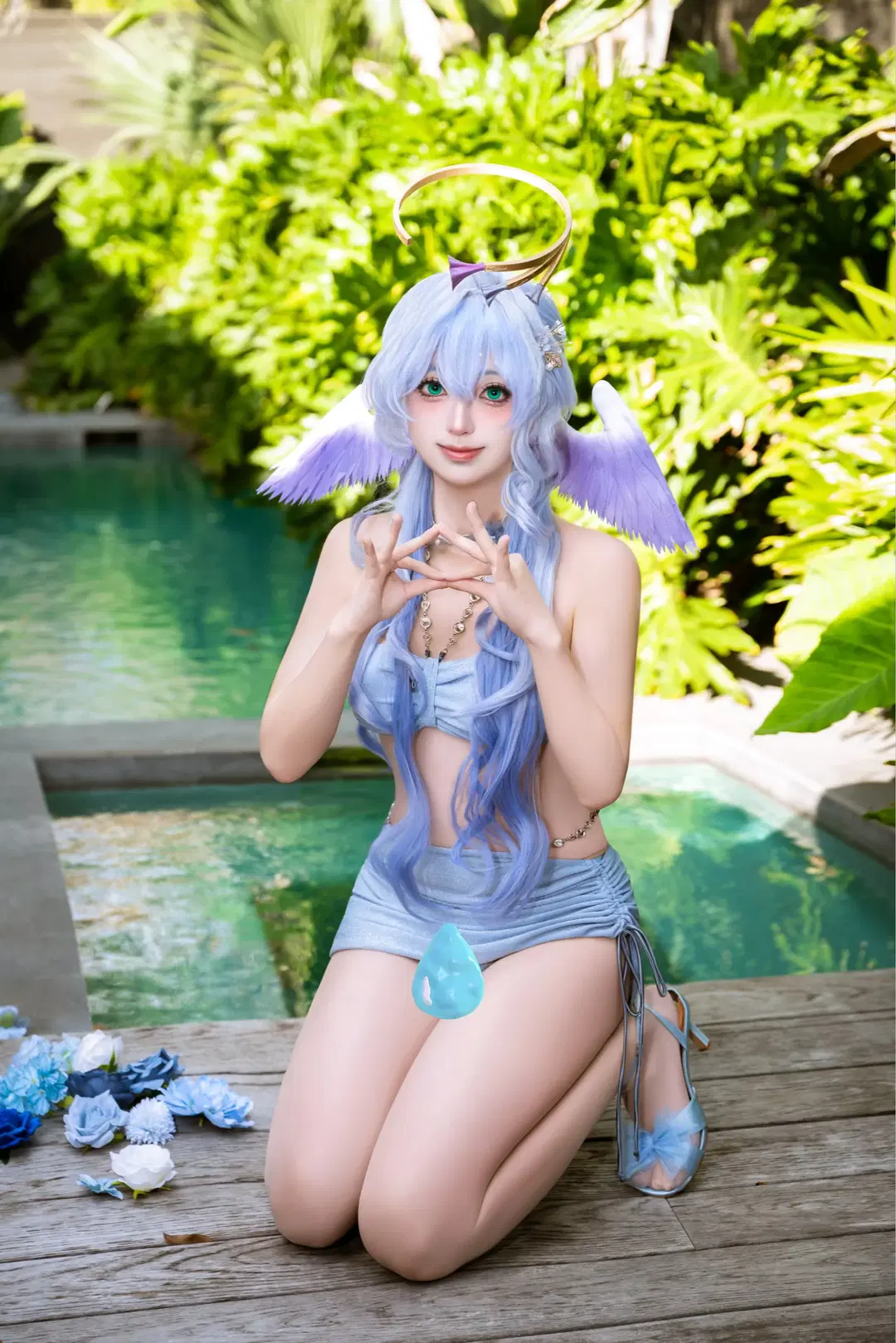 崩坏星穹铁道, 知更鸟cos, 泳装cos, cosplay摄影, 夏日泳池