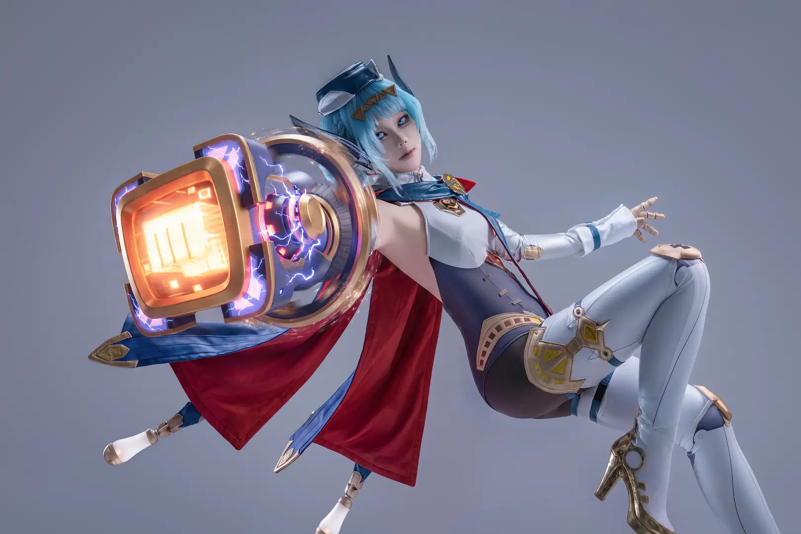 Genshin Impact, Mechanical style, White stockings, Ineffa cosplay, Exquisite props