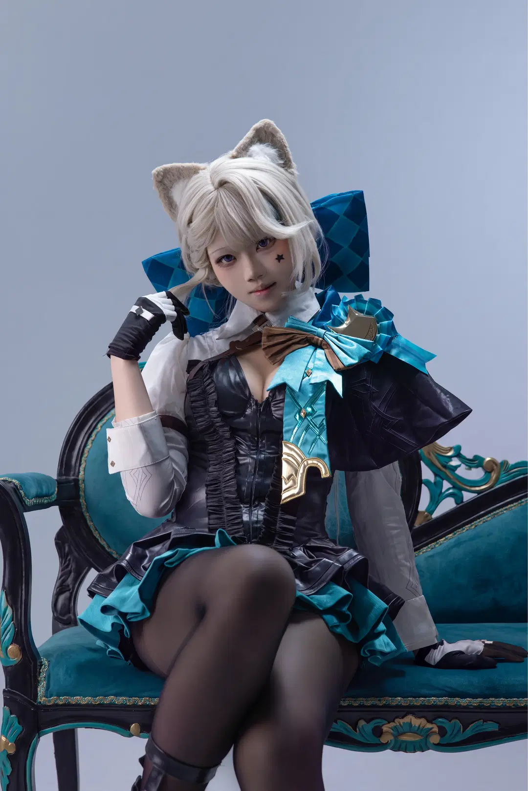 原神, コスプレ, リネット コスプレ, 猫娘, 黒ストッキング