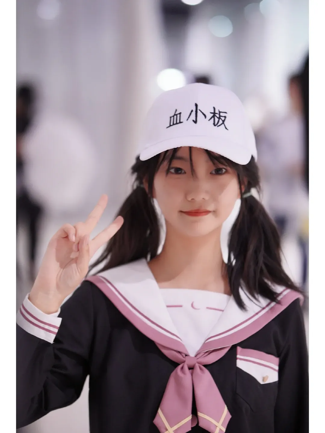 漫展, 白丝, 水手服, 双马尾, 血小板cos - 第1张