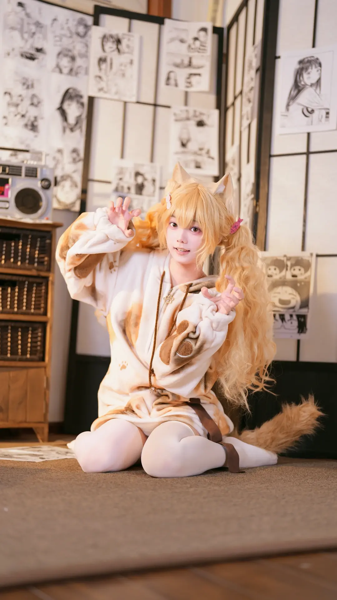 白絲, 元氣少女, 日系寫真, 獸耳cos, 三花貓cos - 第1張