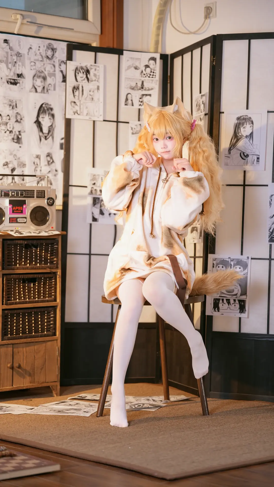 白絲, 元氣少女, 日系寫真, 獸耳cos, 三花貓cos - 第4張