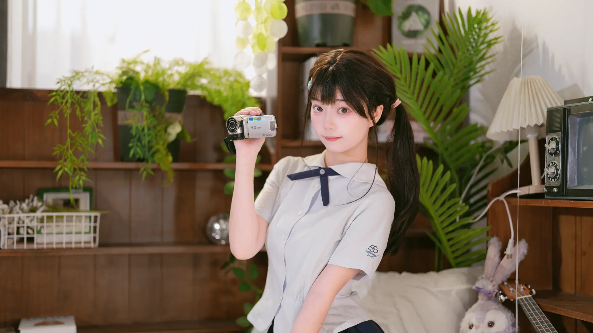 水手服白丝搭配复古DV，纯欲氛围感拉满 - 可爱者甚番番 - 第6张