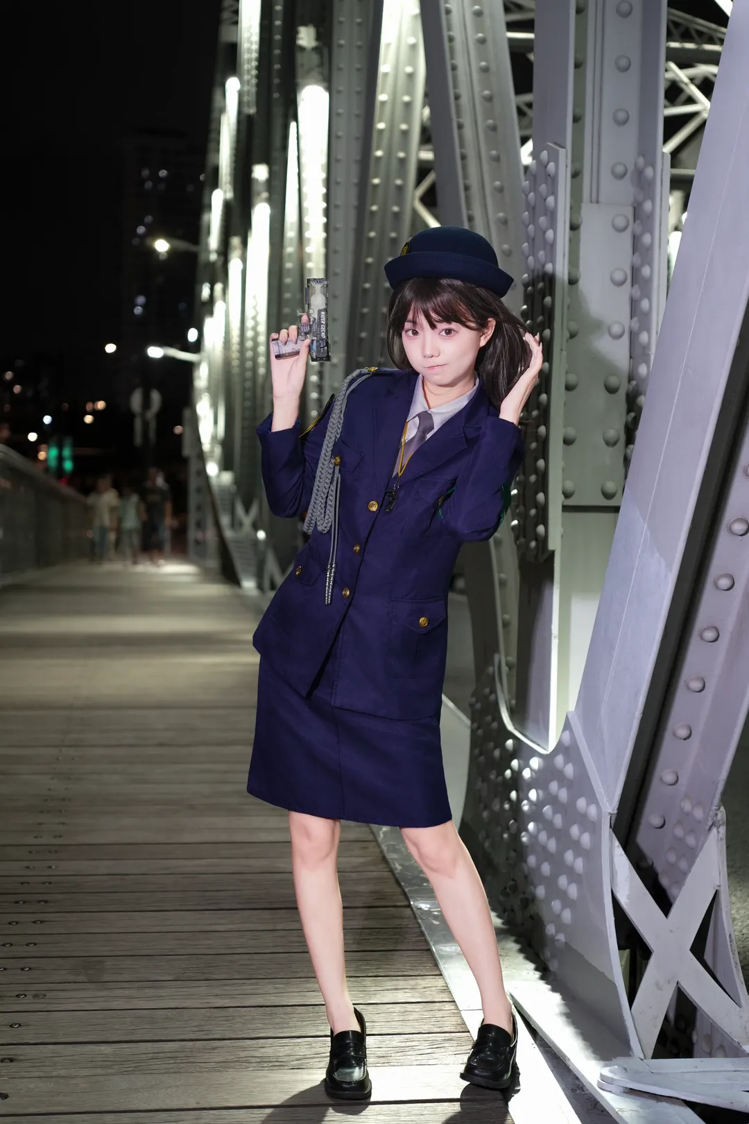 夜景人像, 中野美树cos, 少女与战车, 制服场照, 元气甜妹 - 第1张