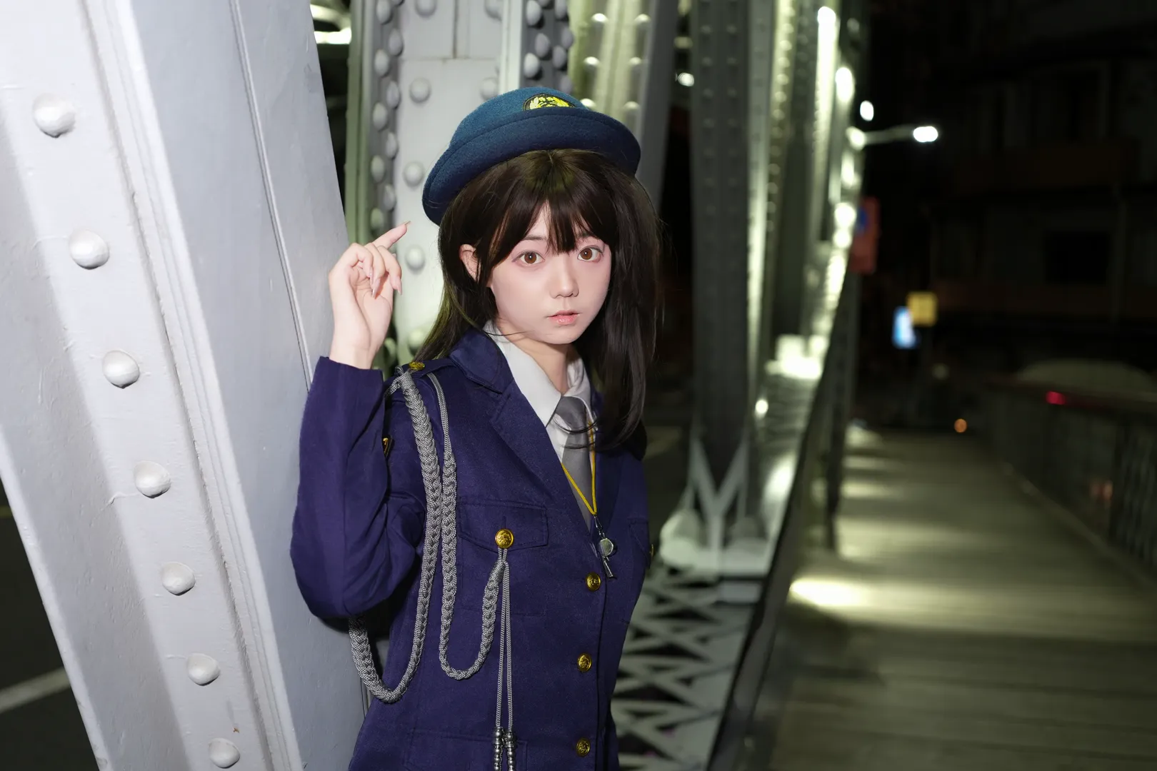 夜景人像, 中野美树cos, 少女与战车, 制服场照, 元气甜妹 - 第3张
