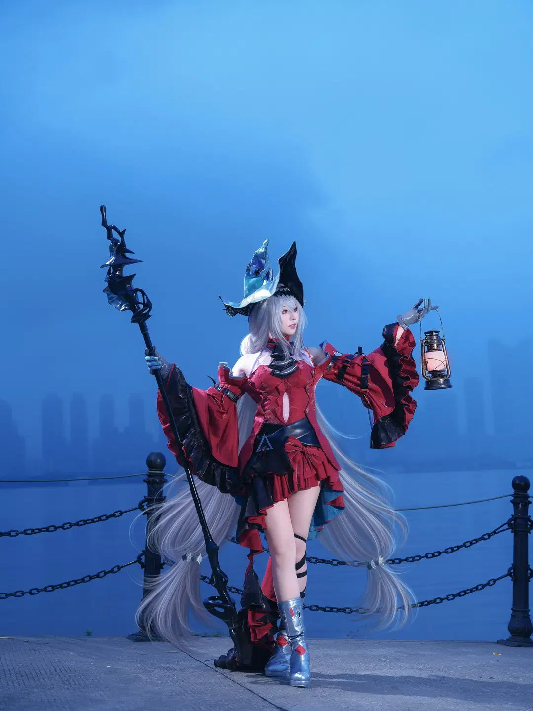 cosplay, 明日方舟, 明日方舟cos, 浊心斯卡蒂cos, 红黑洋装