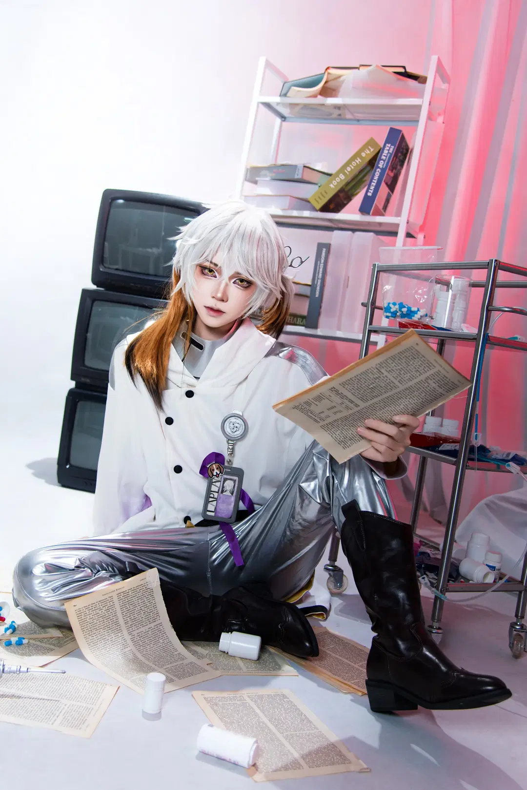 cosplay, 重返未来1999, 妆造, 复古科幻, 兔毛手袋cos