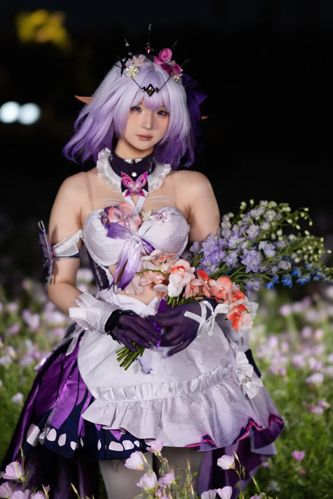 【Castorice cosplay】Purple Phantasm in a Sea of Flowers at Night: Honkai: Star Rail by 小羊不困（无限限流版，求关注求点赞） - Image 3