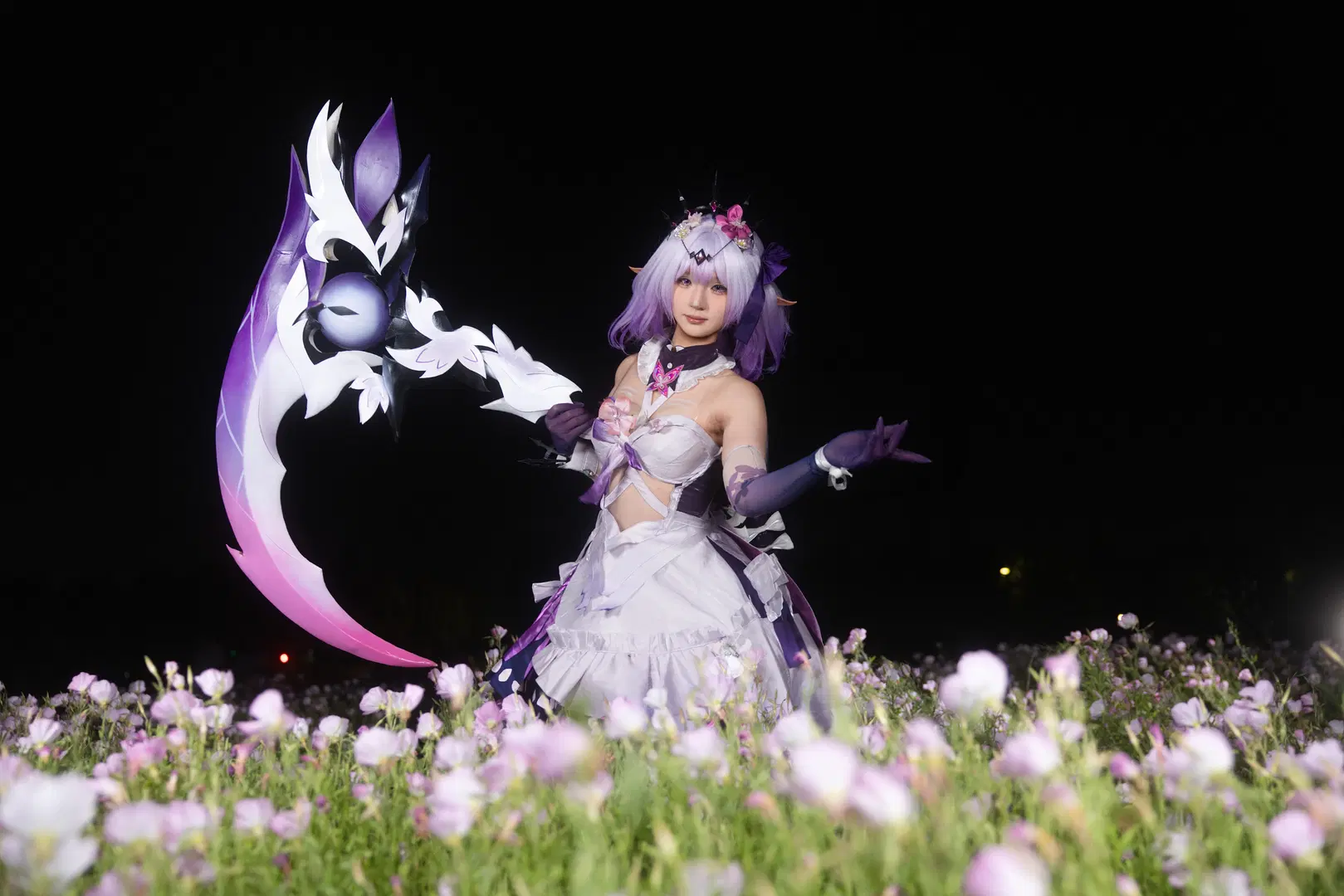 【遐蝶cos】崩坏星穹铁道夜色花海中的蝶影 - 小羊不困（无限限流版，求关注求点赞） - 第4张