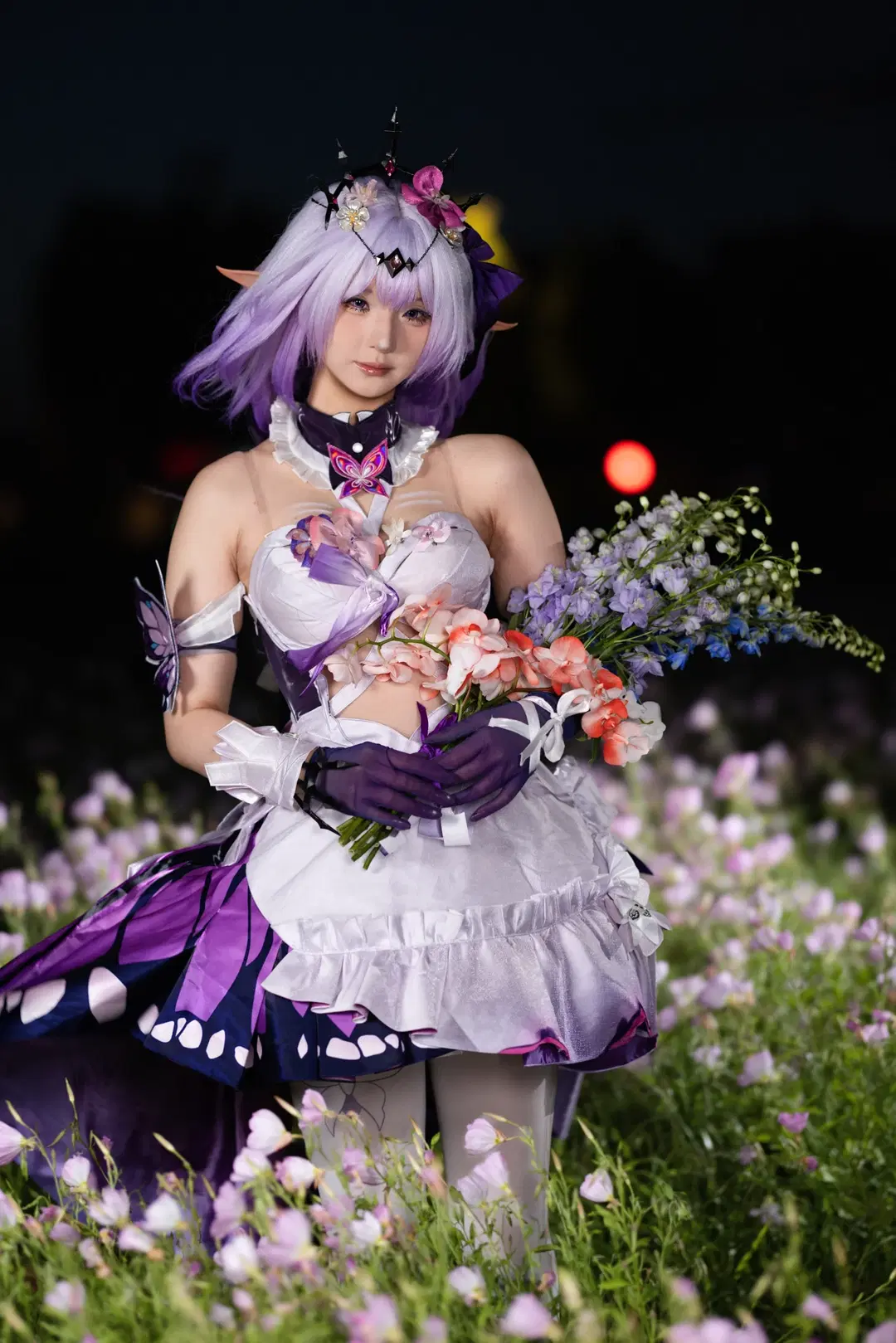 【遐蝶cos】崩坏星穹铁道夜色花海中的蝶影 - 小羊不困（无限限流版，求关注求点赞） - 第5张