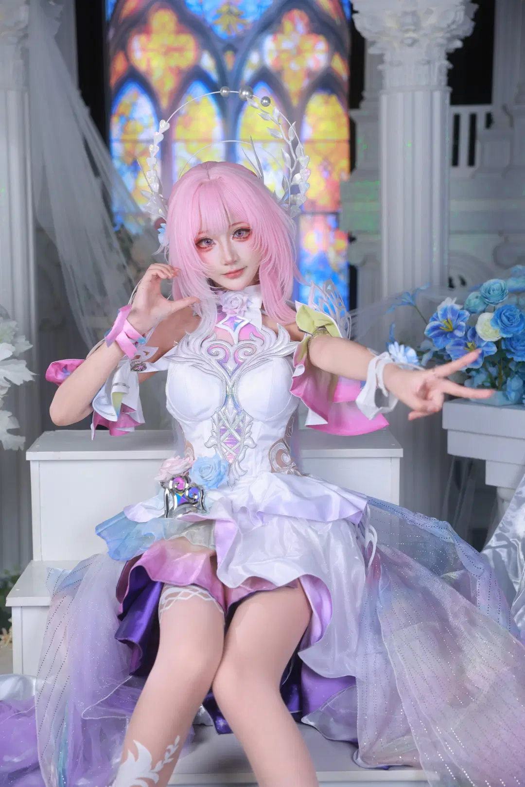 【昔涟cos】崩坏星穹铁道翁法罗斯的粉色梦幻 - 小羊不困（无限限流版，求关注求点赞） - 第4张