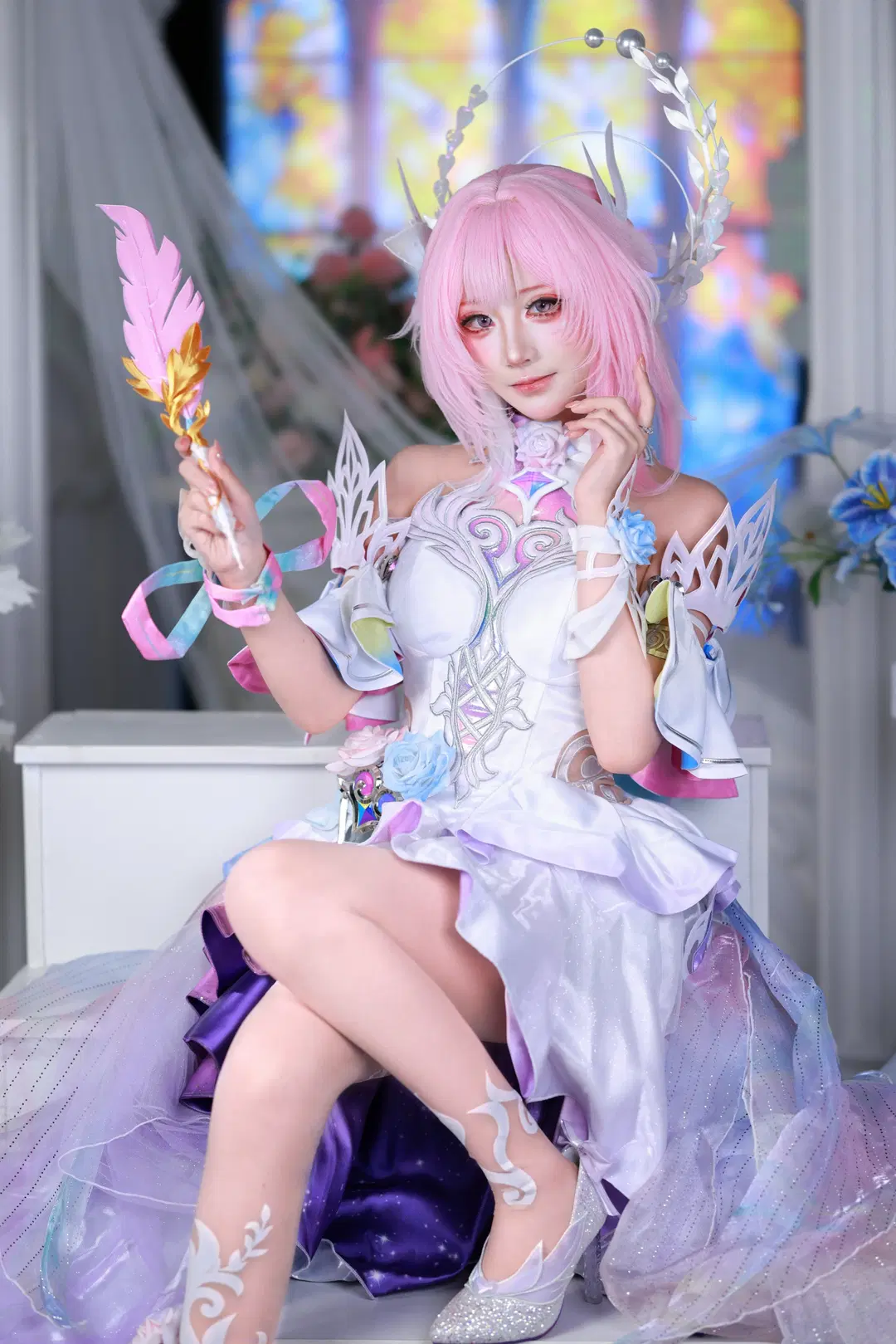 【昔涟cos】崩坏星穹铁道翁法罗斯的粉色神明 - 小羊不困（无限限流版，求关注求点赞） - 第7张